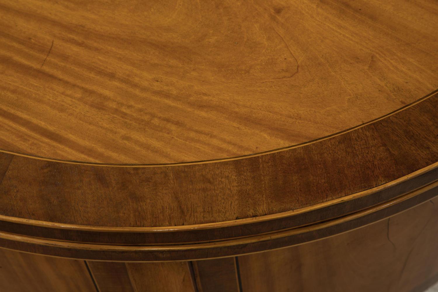 George III Style Century Satinwood Demilune Commode For Sale 1