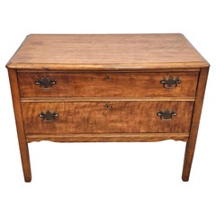 George III Style Cherry Low Low Chest of Drawers Commode
