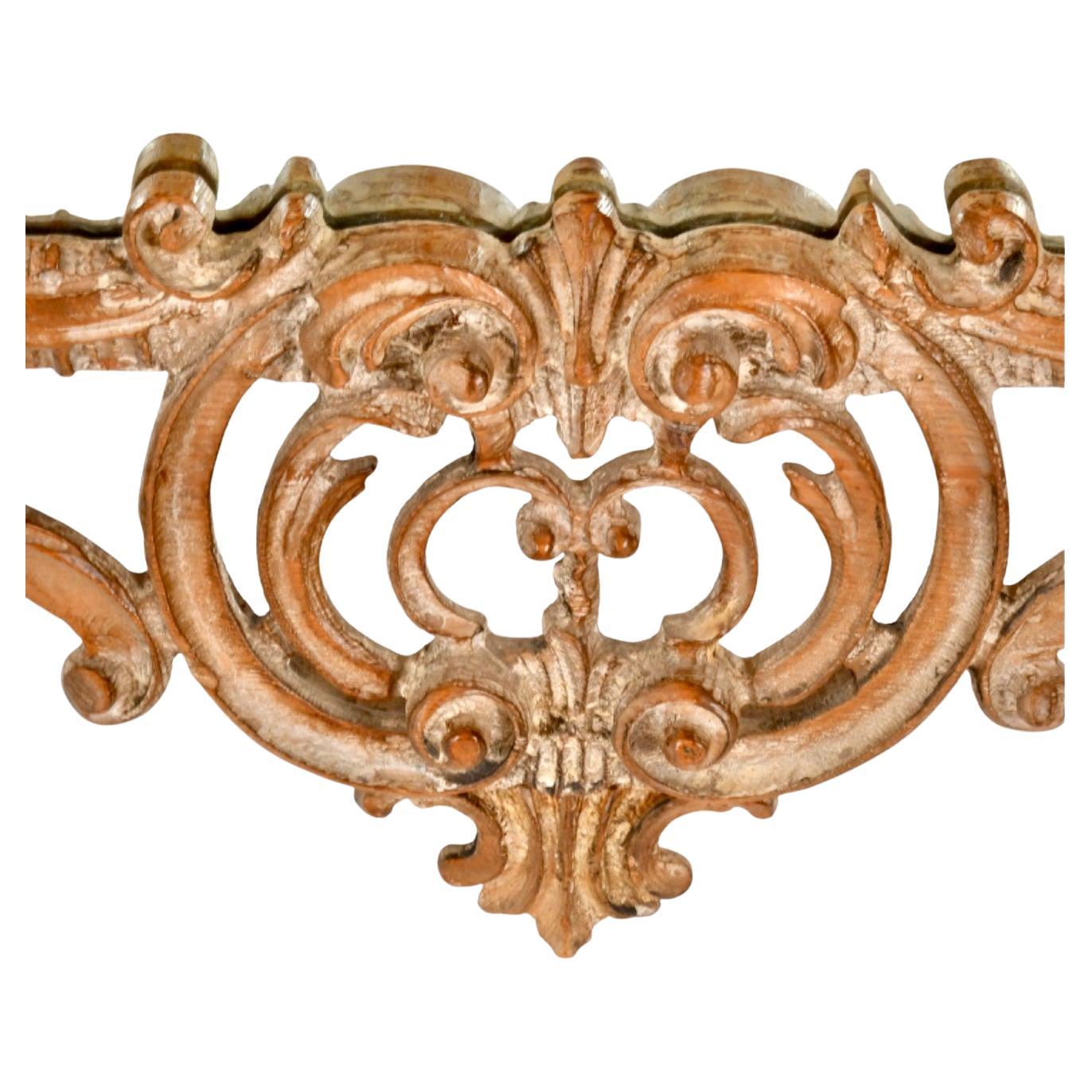 George III Style Chinese Chippendale Carved Wood Pagoda Mirror. Mirror features hand carved cerused pine surface. Intricate carving on frame features acanthus leaves, pagoda top, and bells. This is an eye-catching, opulent piece and would be a