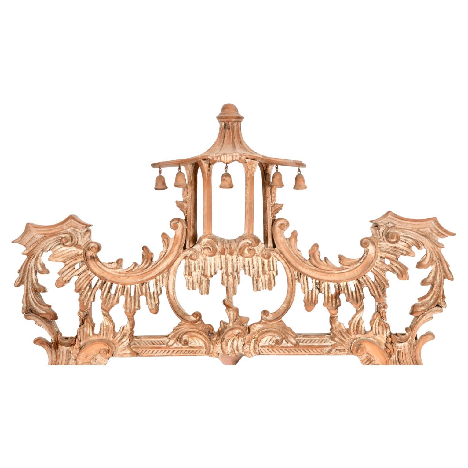 English George III Style Chinese Chippendale Carved Pagoda Mirror