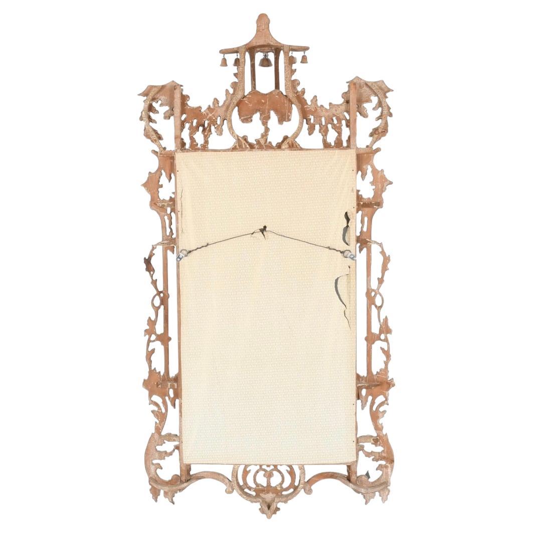 George III Style Chinese Chippendale Carved Pagoda Mirror 1