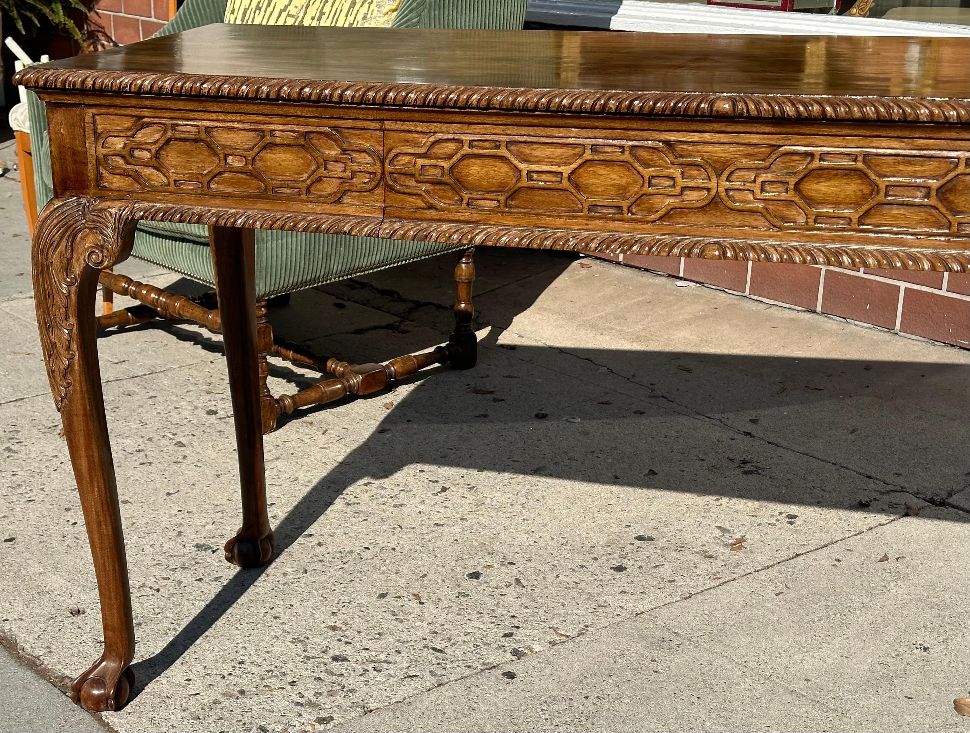 American George III Style Chinese Chippendale Console or Serving Table by Burton-Ching For Sale