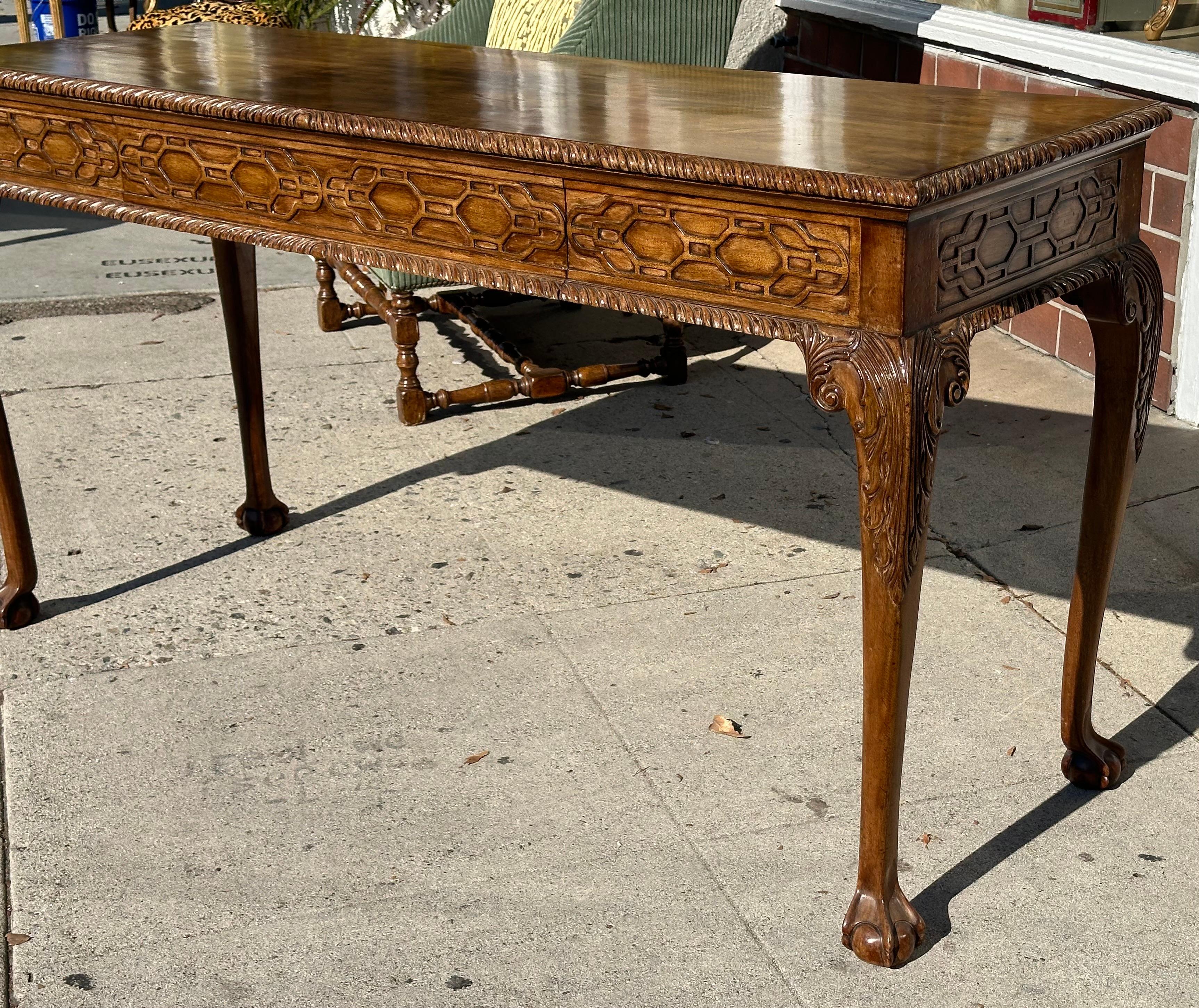 George III Style Chinese Chippendale Console or Serving Table by Burton-Ching In Good Condition For Sale In LOS ANGELES, CA