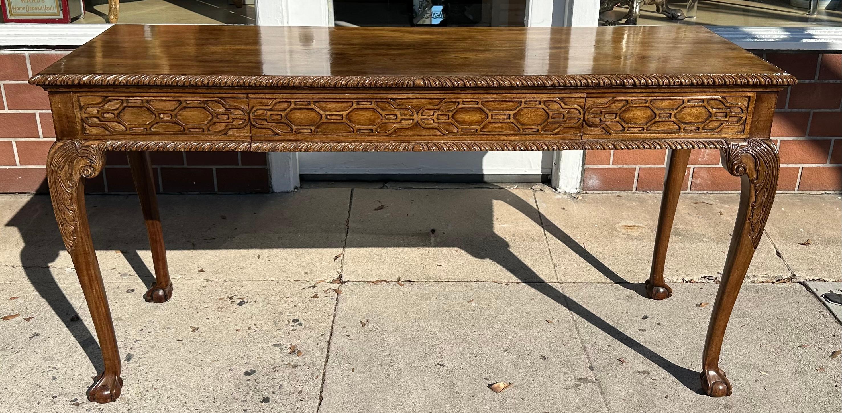 George III Style Chinese Chippendale Console or Serving Table by Burton-Ching For Sale 1