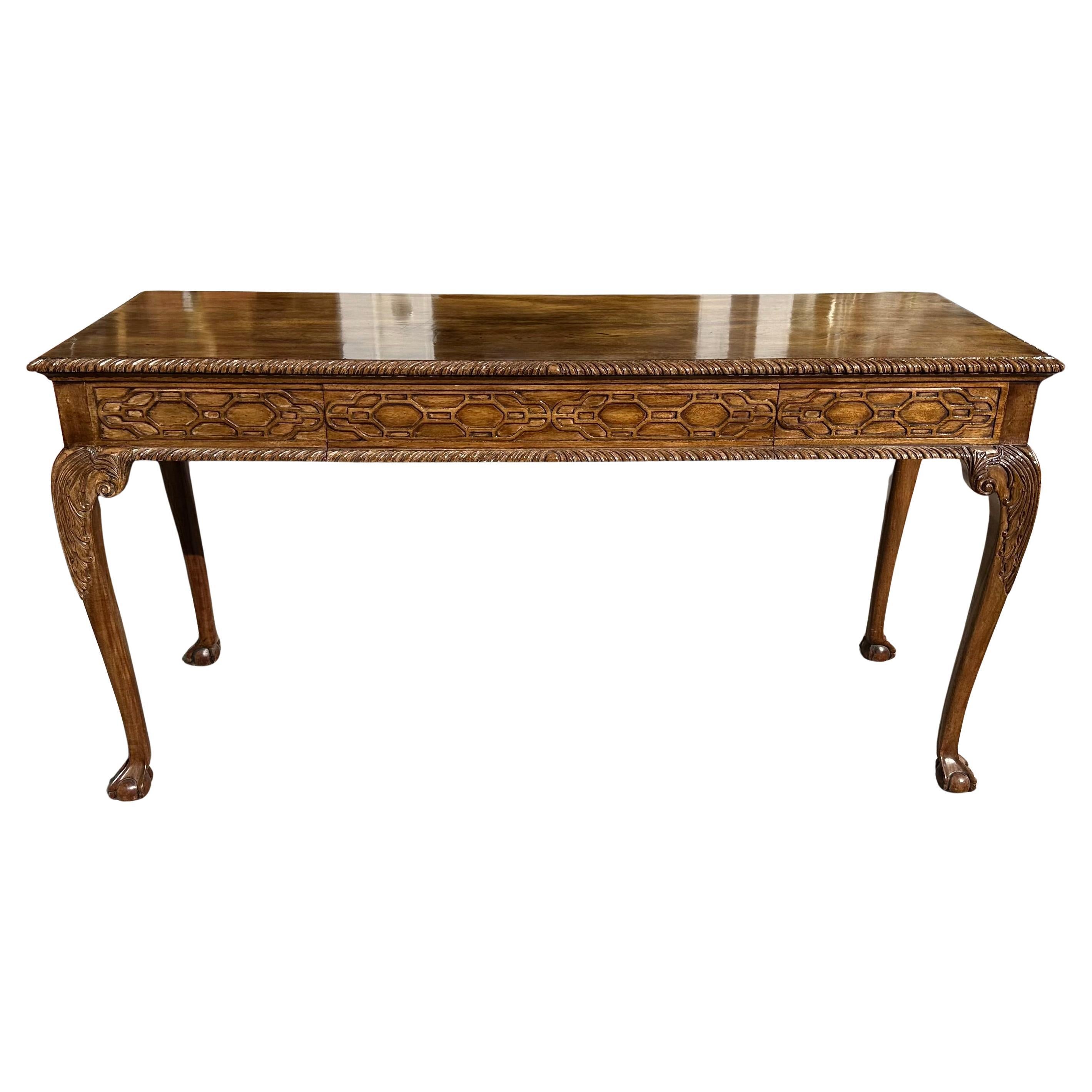 George III Style Chinese Chippendale Console or Serving Table by Burton-Ching For Sale