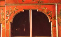 George III-Style Chinoiserie Breakfront Bookcase