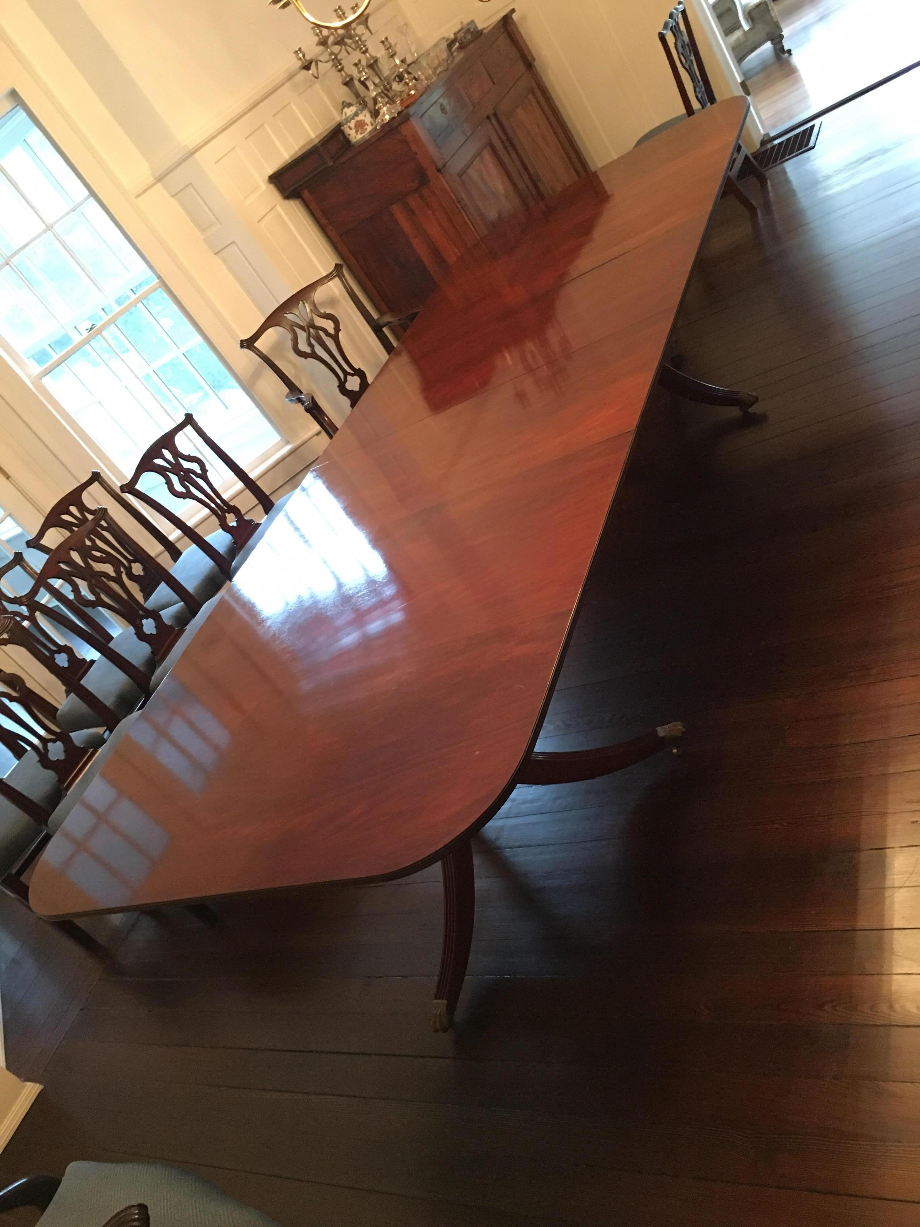 George III Style Double Pedestal Dining Table 5