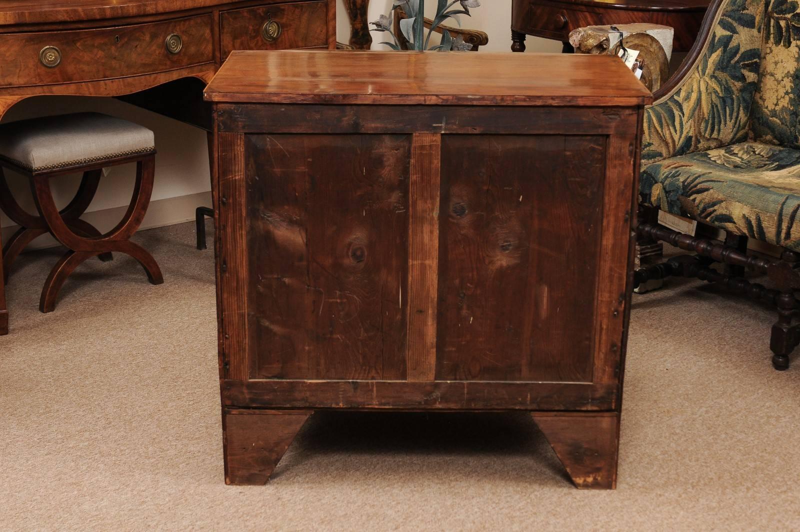 George III Style English Bow Front Mahogany Chest with Brushing Slide 4