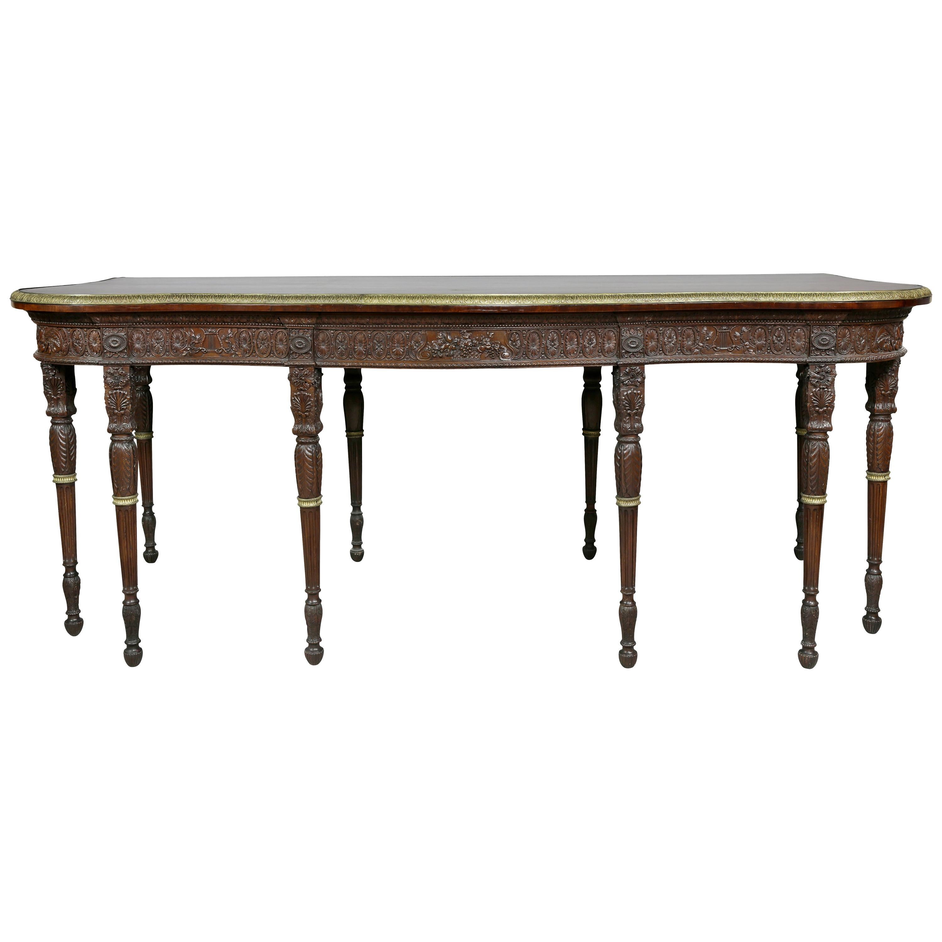 George III Style Finely Carved Mahogany Serving Table