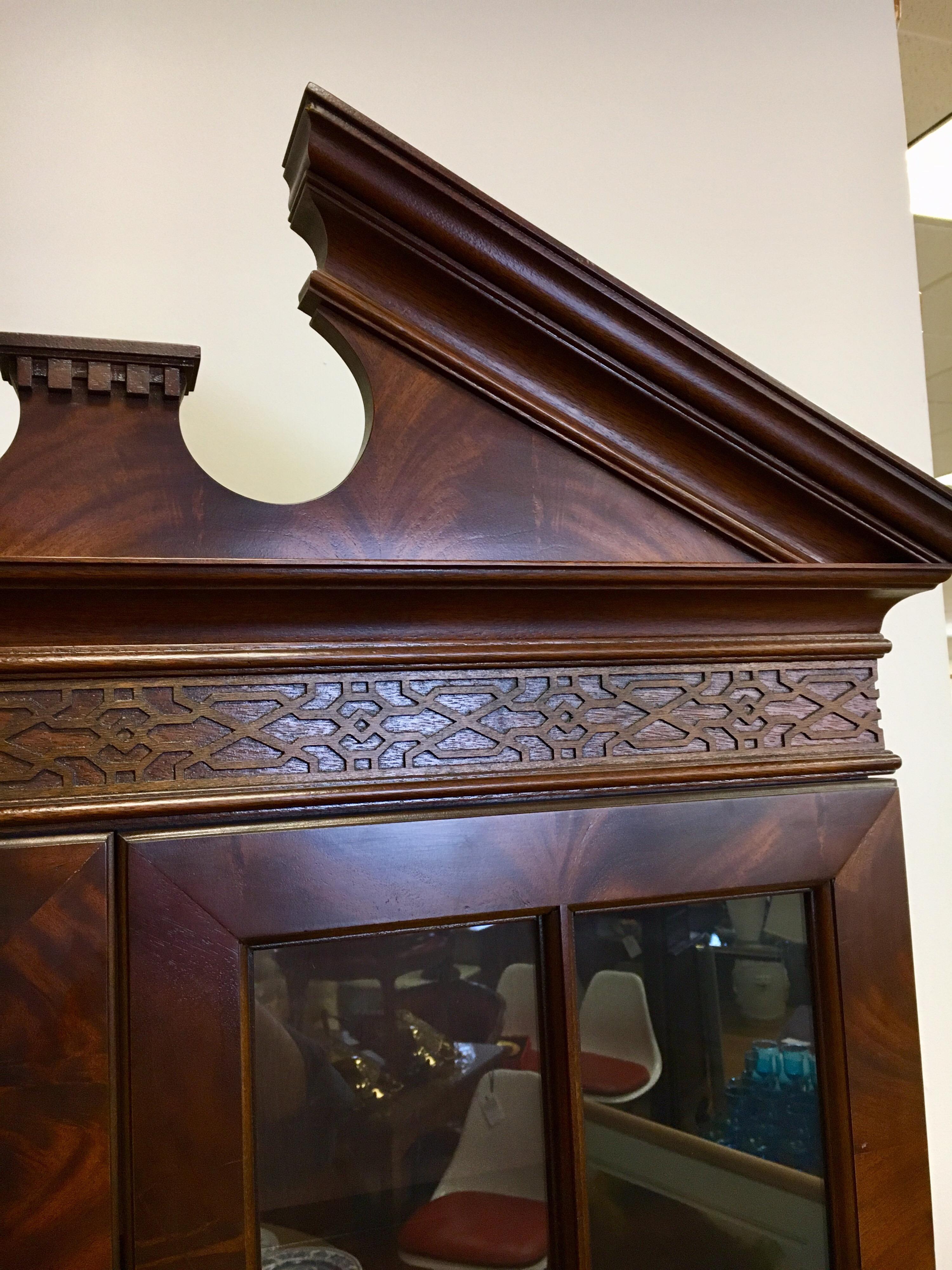 George III Style Flame Mahogany Secretary Desk Secretaire Bookcase 5