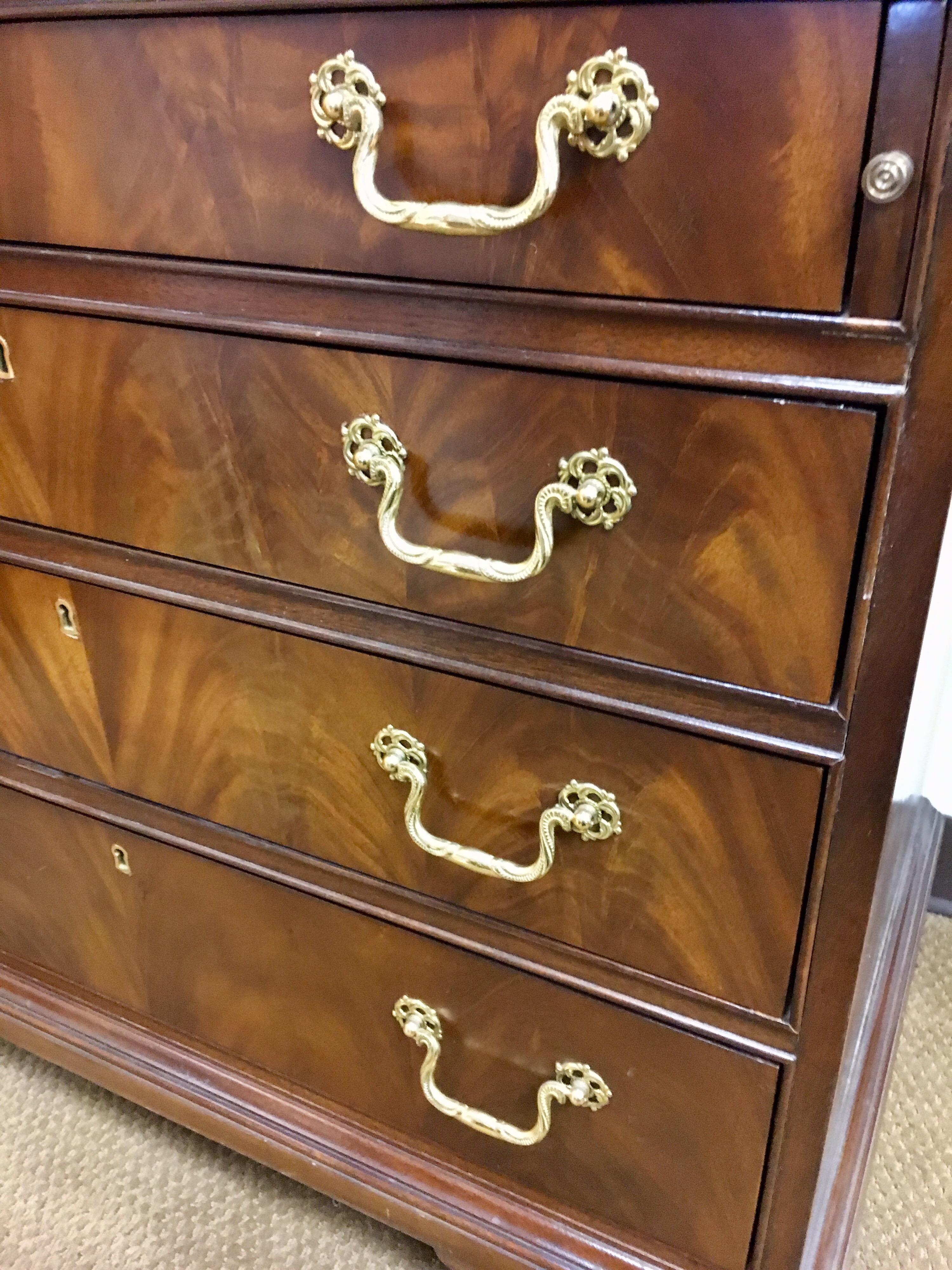 George III Style Flame Mahogany Secretary Desk Secretaire Bookcase 11