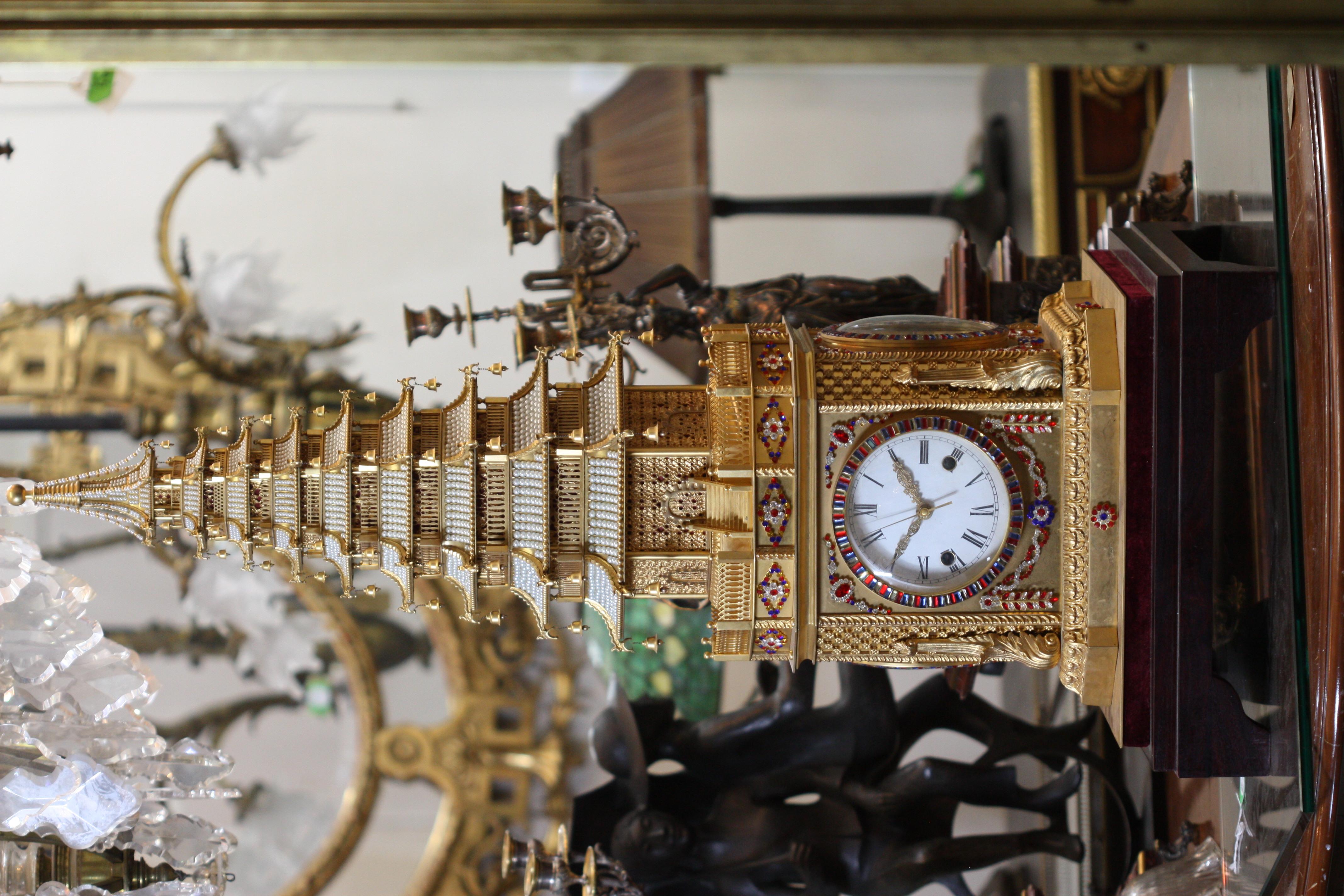 George III Style Gilt-Bronze Musical Automaton Clock 5