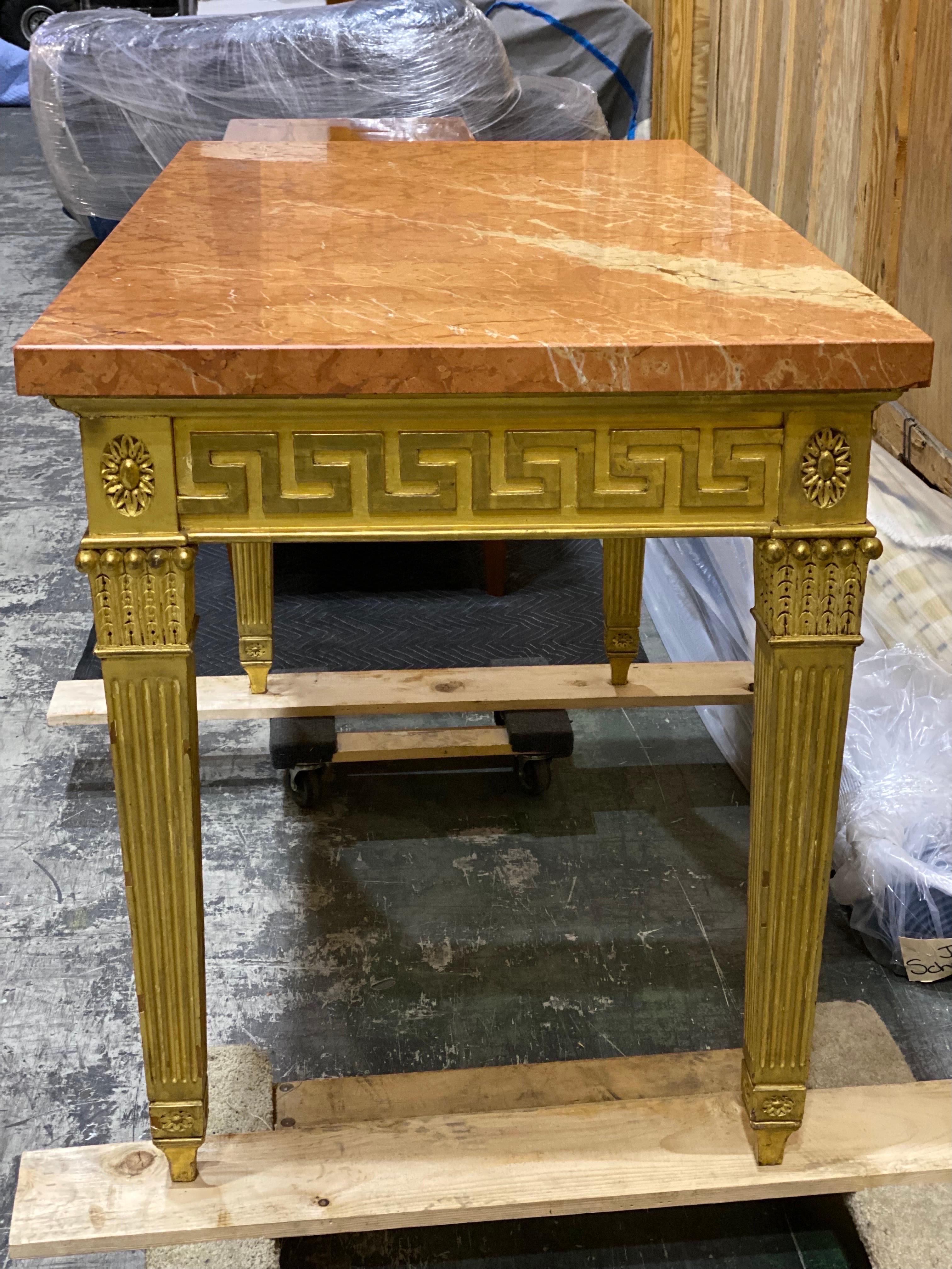 George III Style Giltwood and Marble Console Table For Sale 6