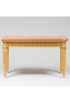 Tavolo da console in stile Giorgio III in legno dorato e marmo