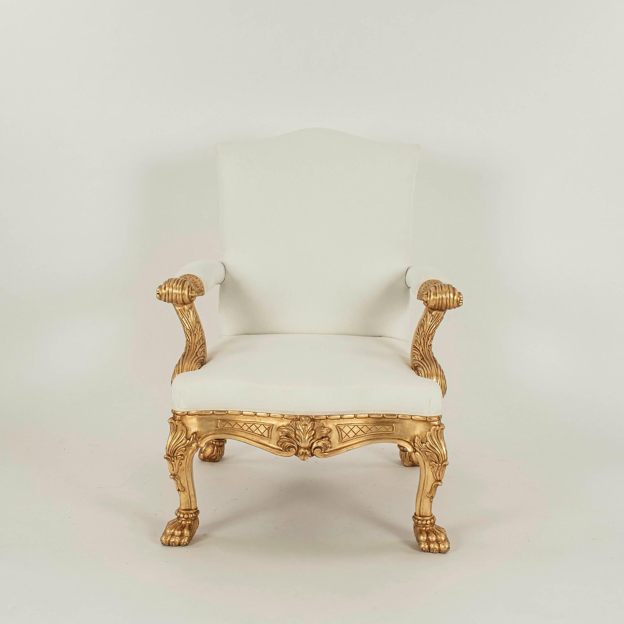 Sessel aus vergoldetem Holz im George-III-Stil COM im Angebot 5
