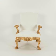 George III Style Giltwood Armchair COM