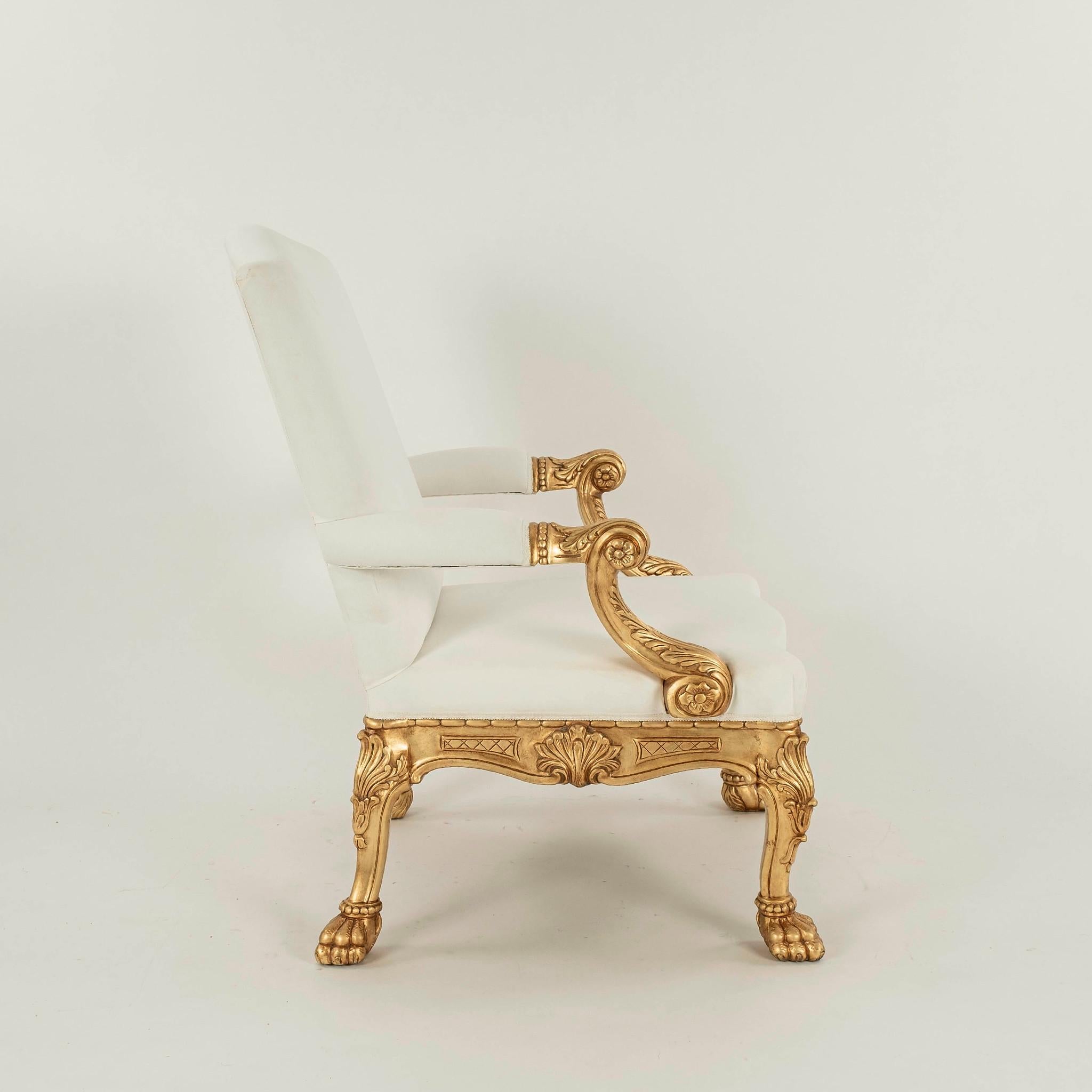 Sessel aus vergoldetem Holz im George-III-Stil COM (George III.) im Angebot