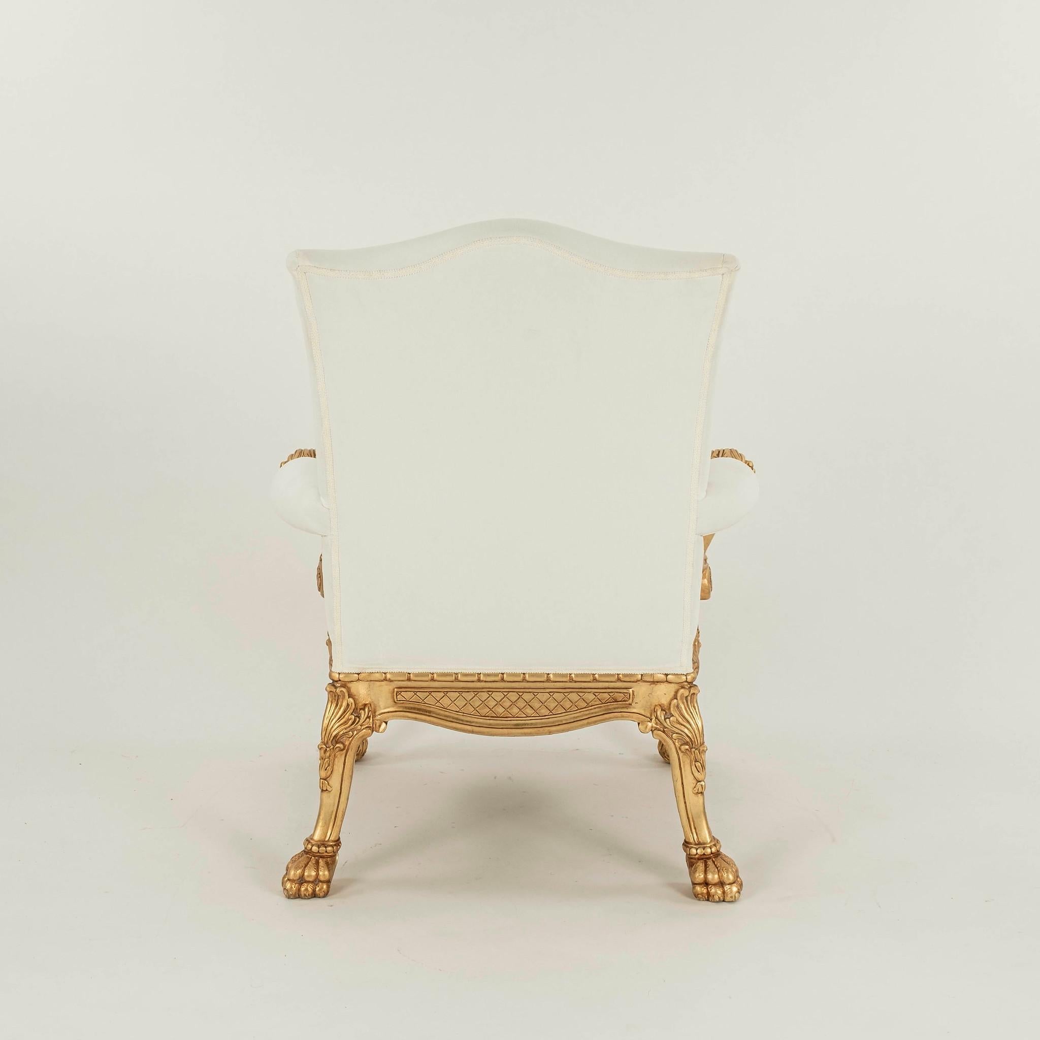 Sessel aus vergoldetem Holz im George-III-Stil COM (Vergoldet) im Angebot