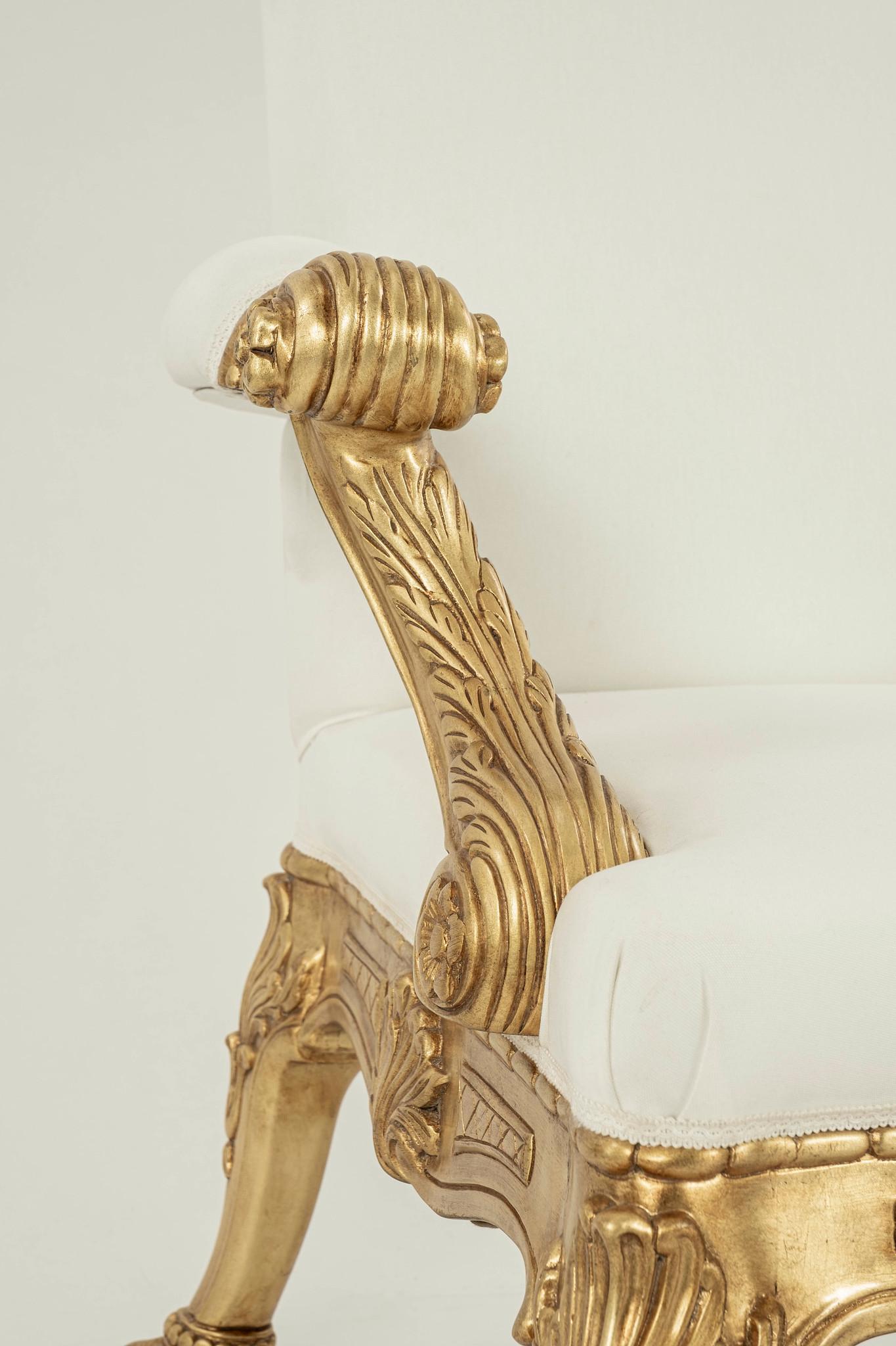 Sessel aus vergoldetem Holz im George-III-Stil COM im Angebot 2