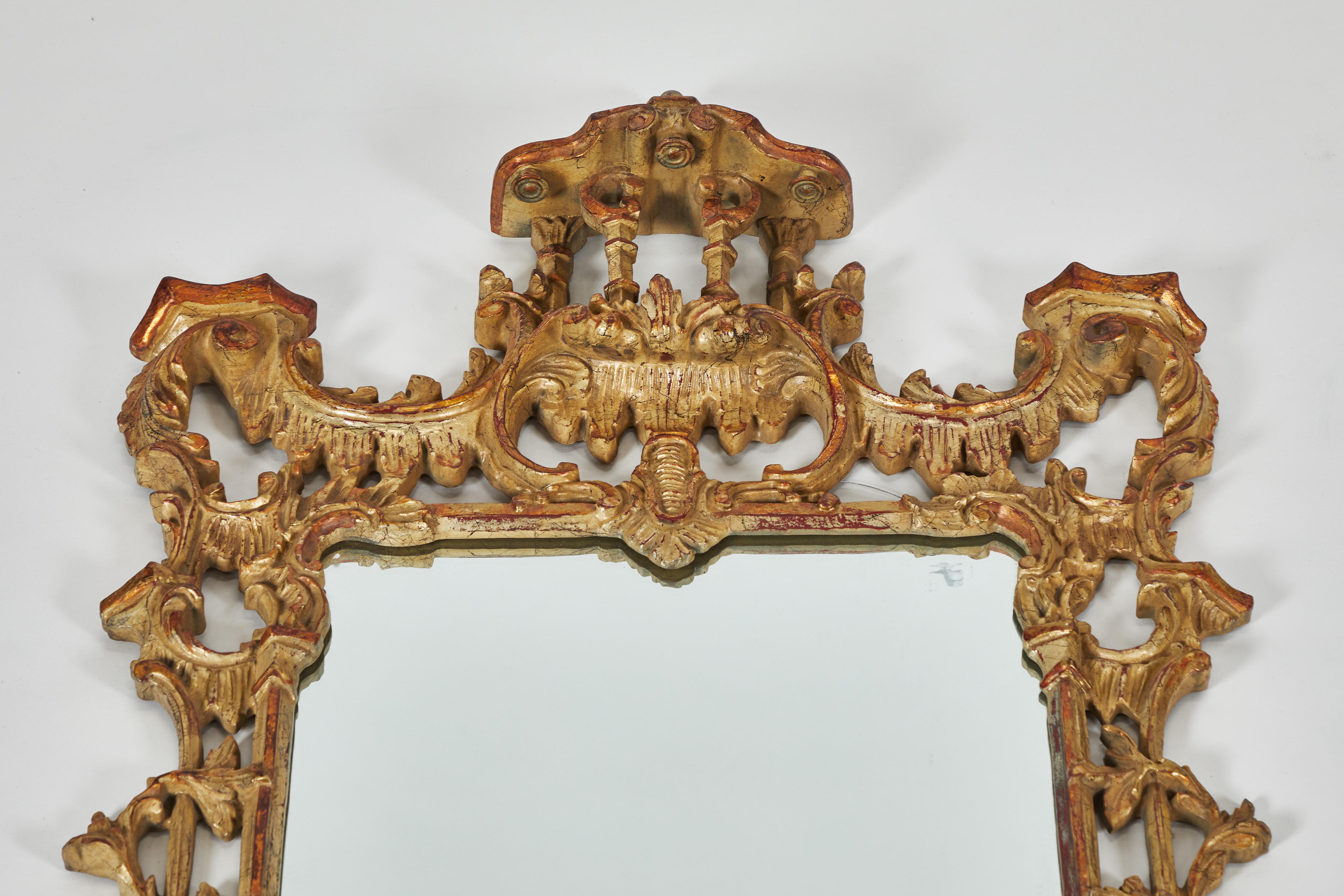European George III Style Giltwood Carved Hillwood Mirror, 20th Century For Sale