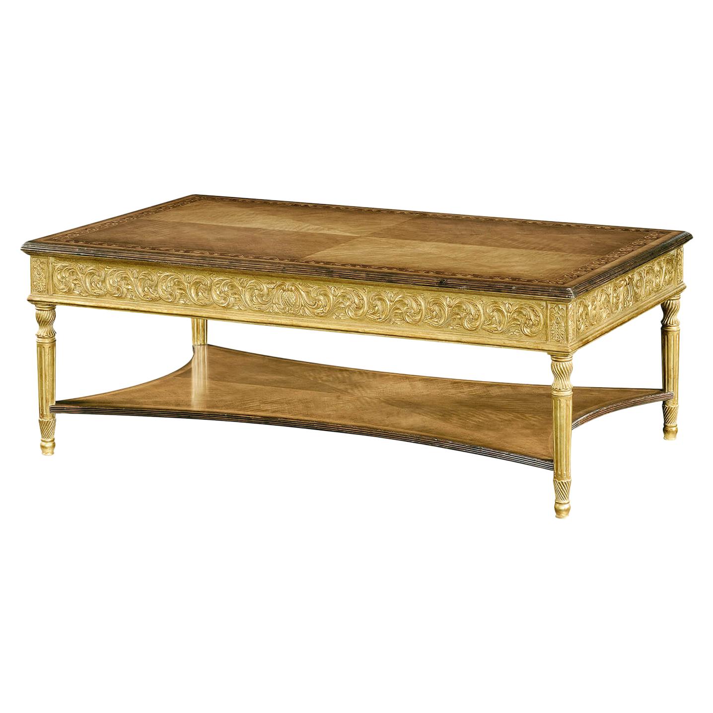 George III Style Giltwood Coffee Table For Sale