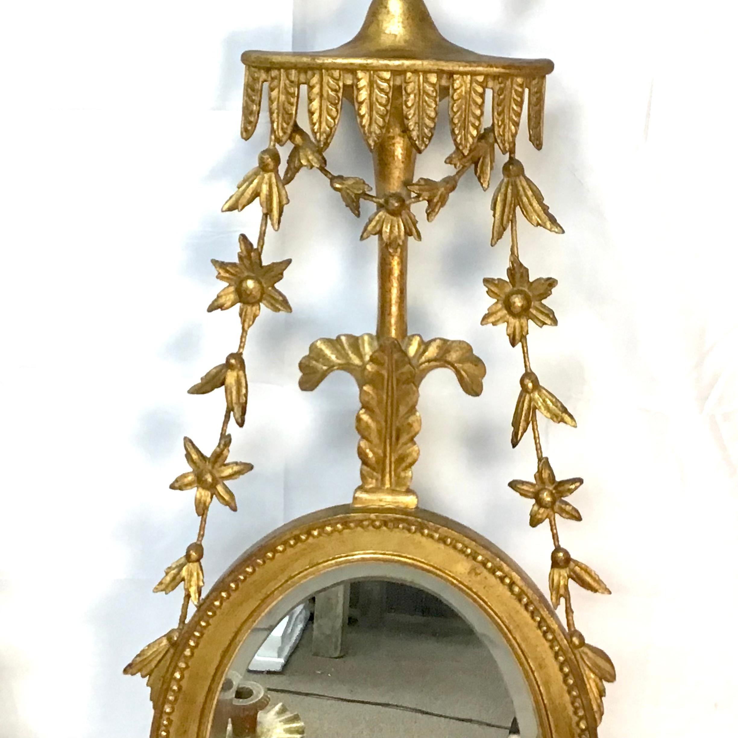 George III Style Giltwood Girandole Mirror, a Pair In Good Condition In Bradenton, FL