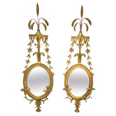 George III Style Giltwood Girandole Mirror, a Pair