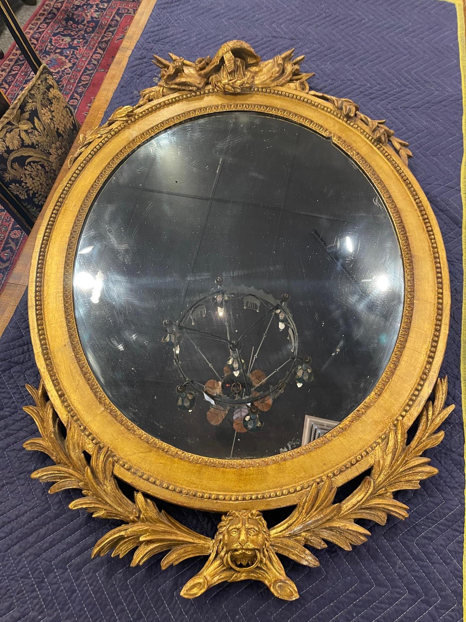 Miroir en bois doré de style George III, XIXe siècle Bon état - En vente à Savannah, GA