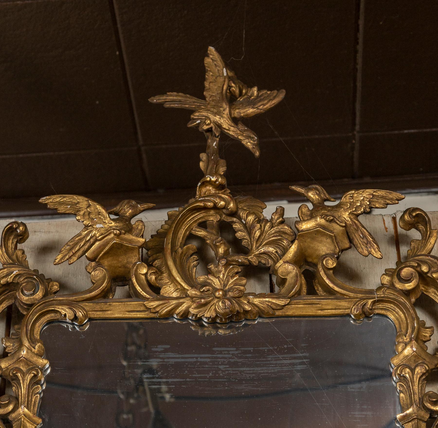Hand-Carved George III Style Giltwood Mirror For Sale