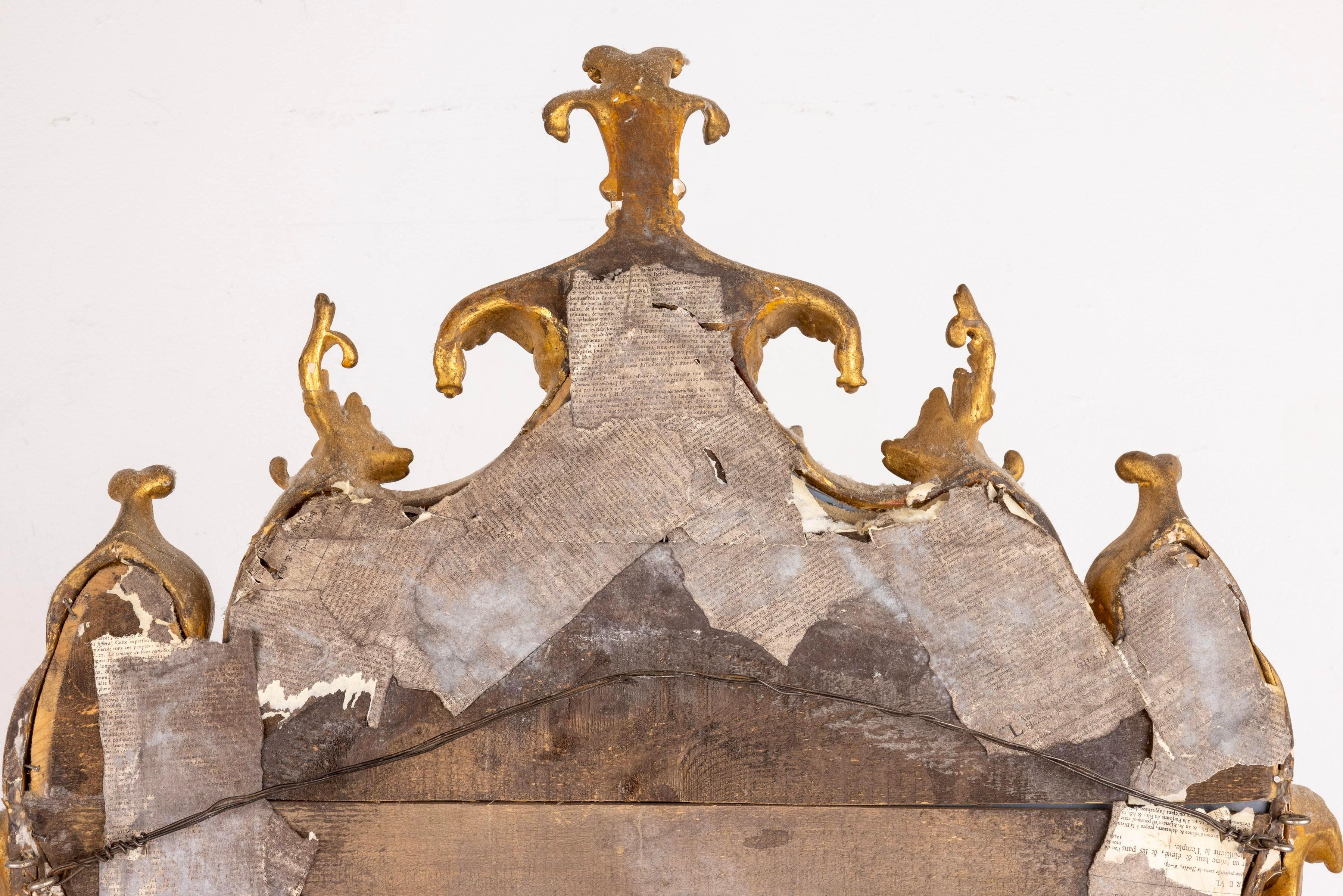 20ième siècle Miroir en bois doré de style George III en vente