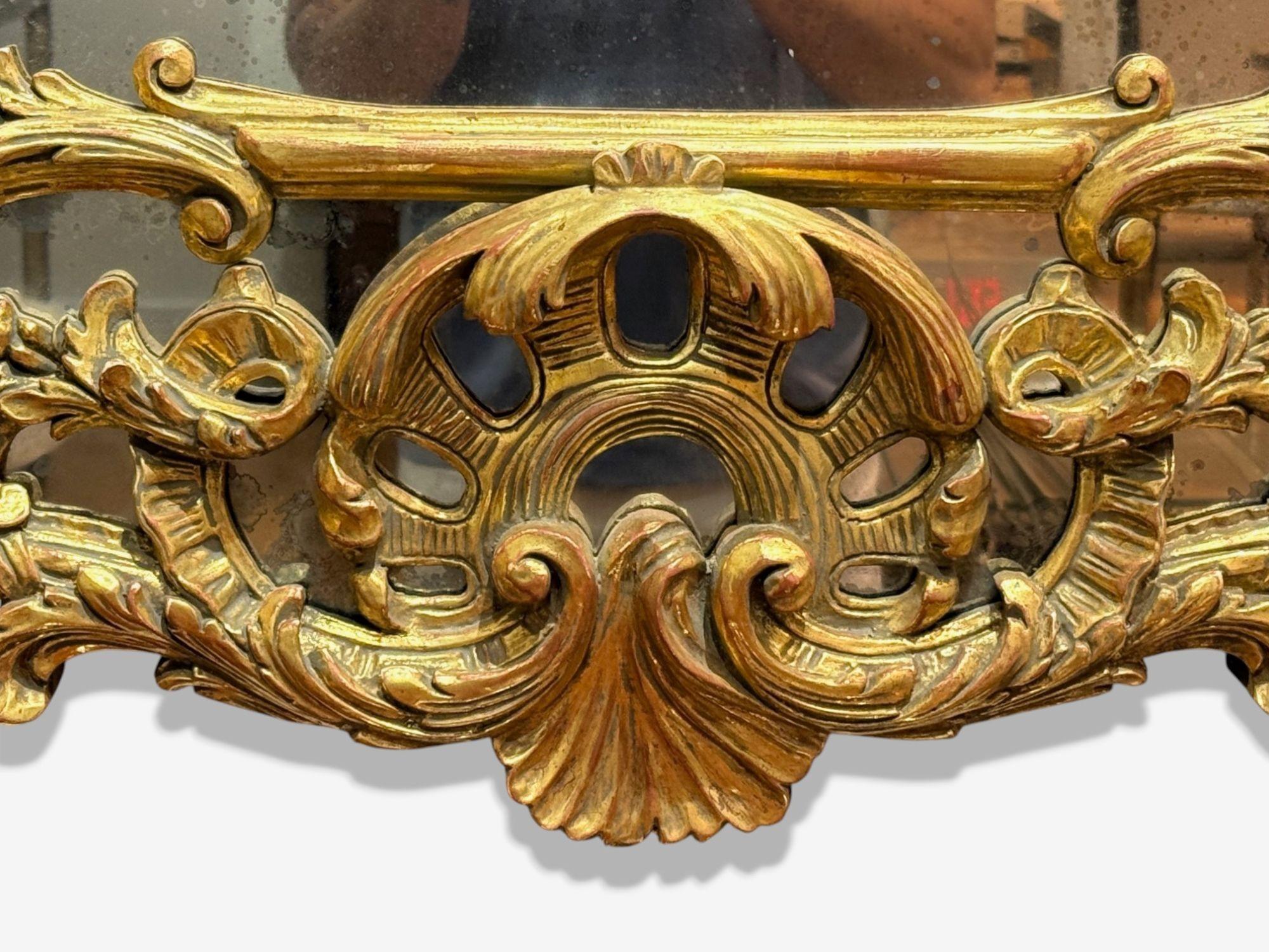 George III Style, Giltwood, Mirror, Monumental Wall Mirrors, England, 1950s For Sale 7