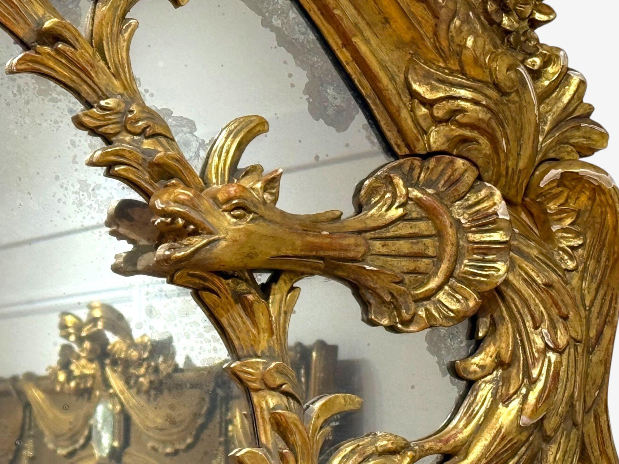 George III Style, Giltwood, Mirror, Monumental Wall Mirrors, England, 1950s For Sale 2