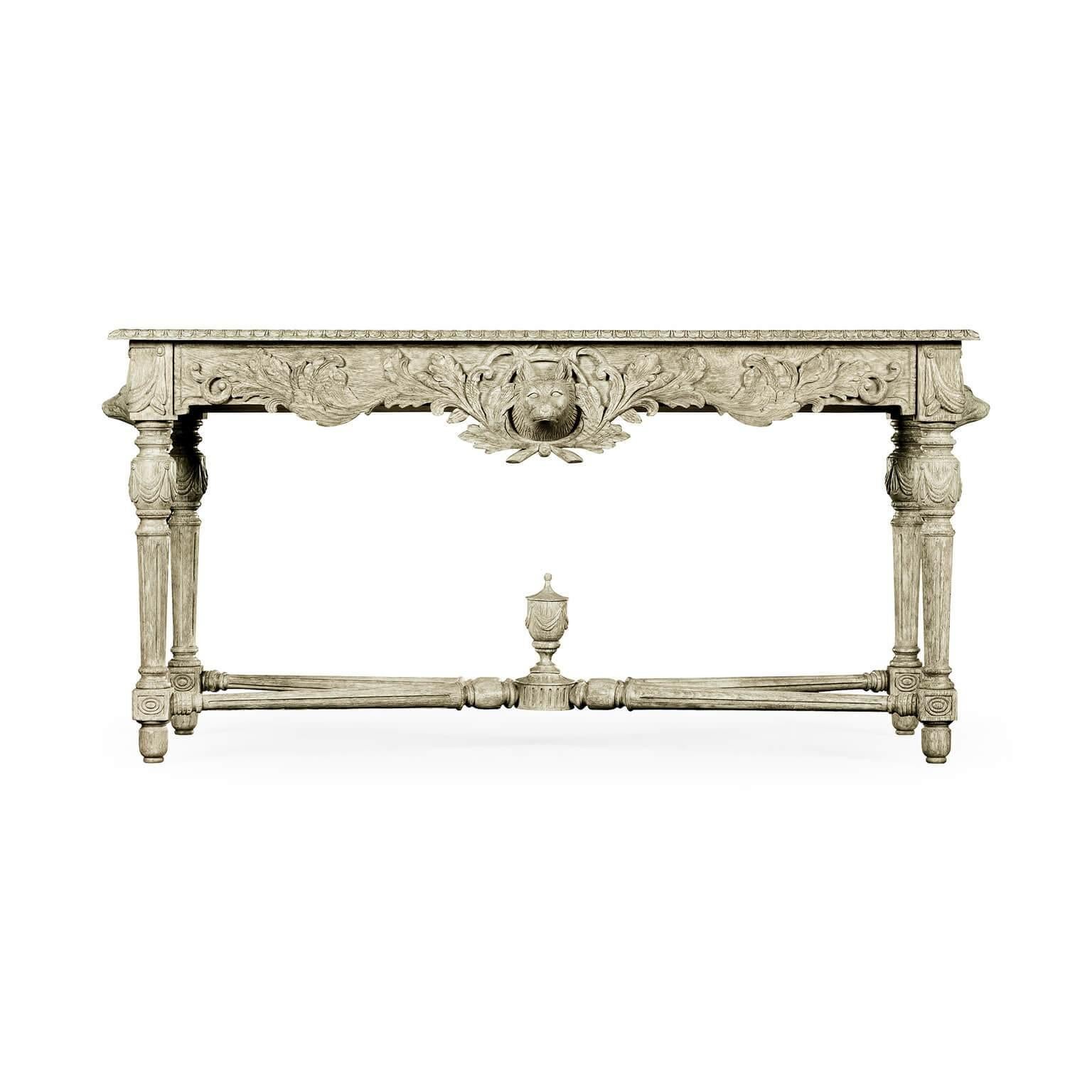 George III Style Greyed Oak Console at 1stDibs