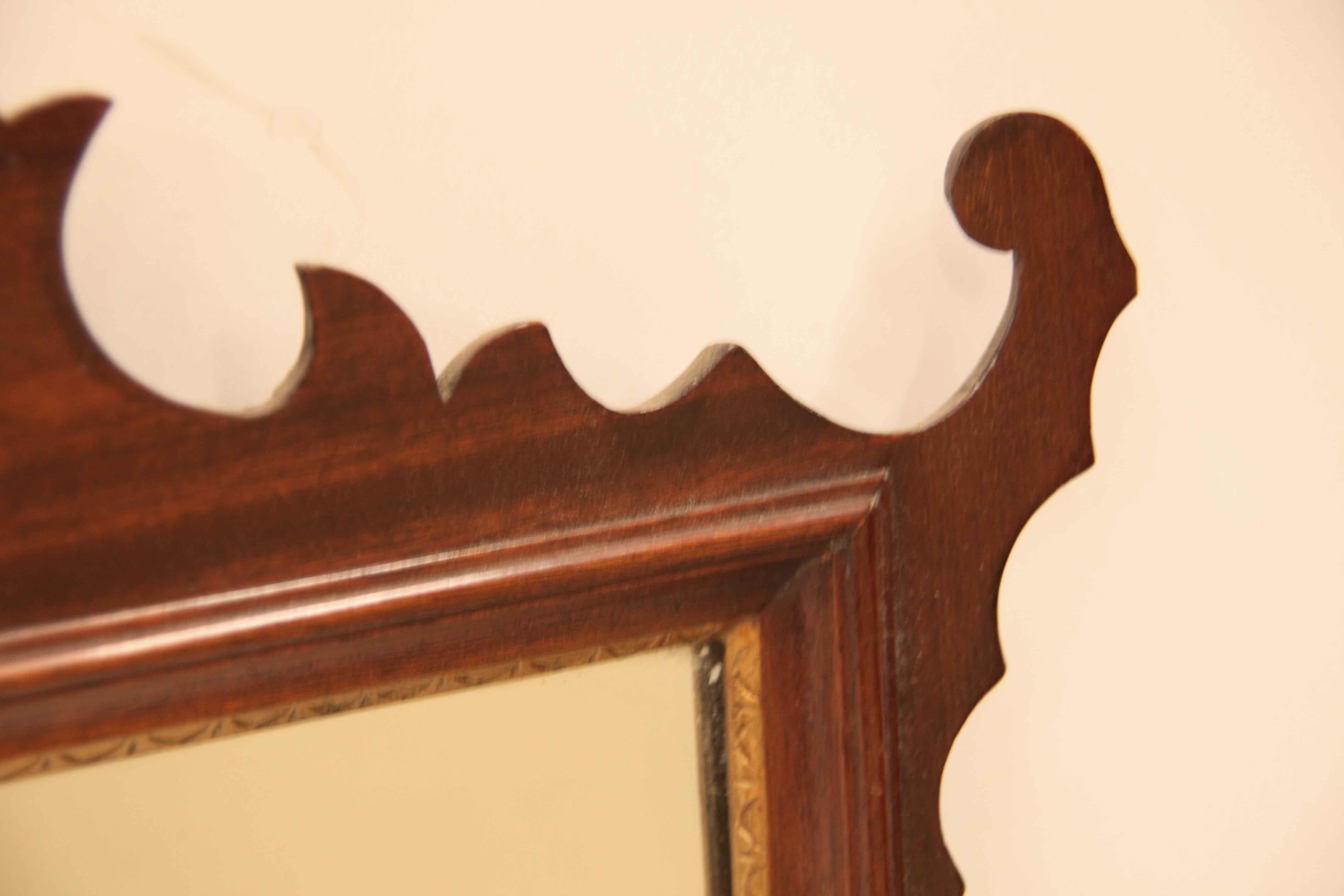Hand-Carved George III Style Inlaid Mirror For Sale