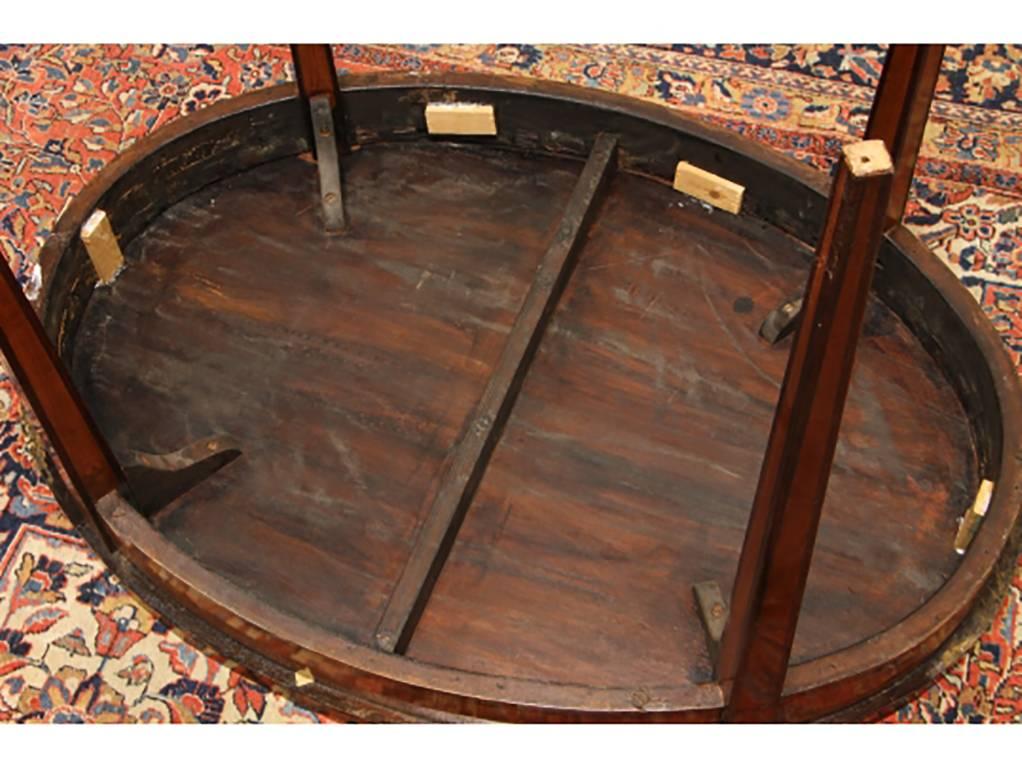 Antique George III Style Inlaid Oval Center Table for Restoration In Distressed Condition For Sale In Bridgeport, CT