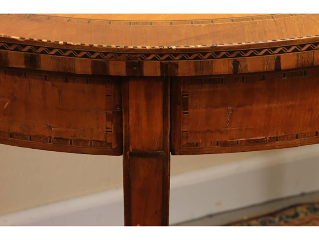 19th Century Antique George III Style Inlaid Oval Center Table for Restoration For Sale