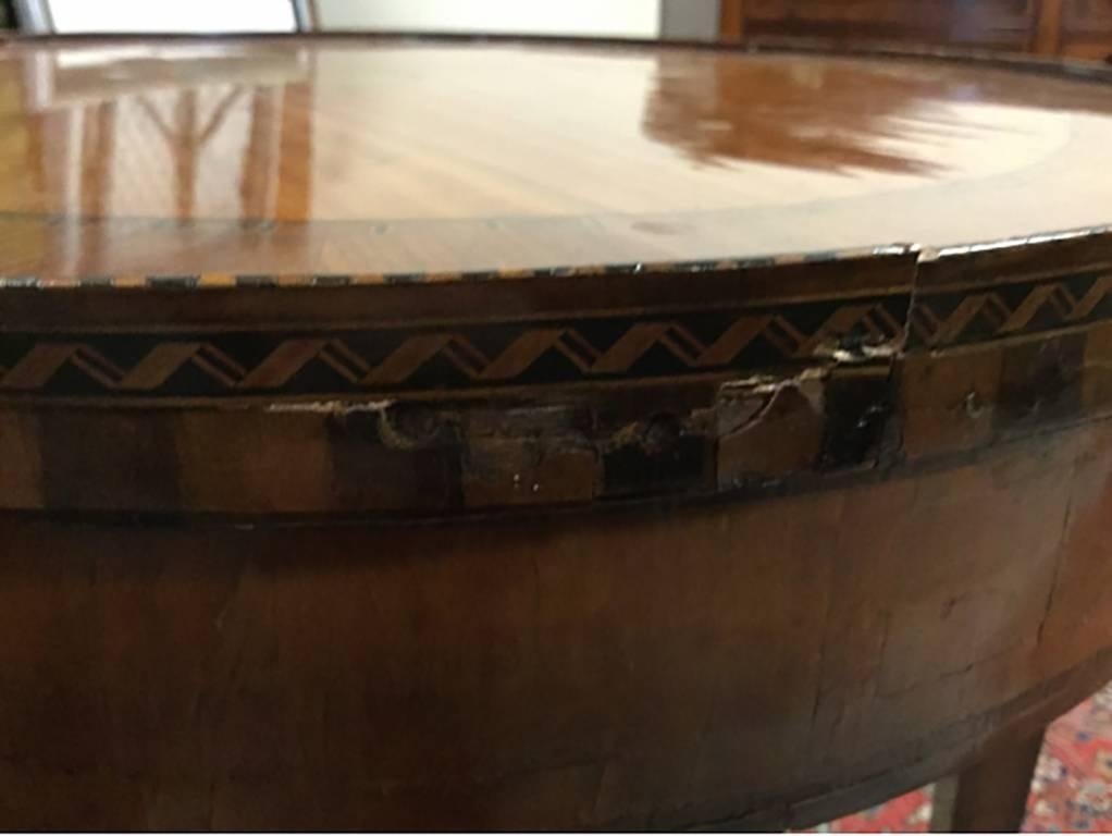 Antique George III Style Inlaid Oval Center Table for Restoration For Sale 3