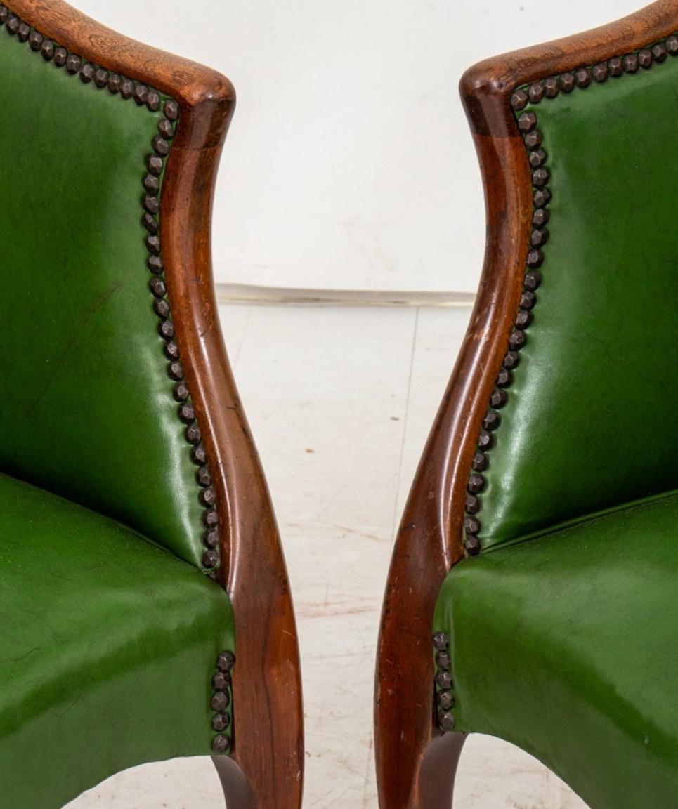20th Century George III Style Leather Upholstered Games Chairs