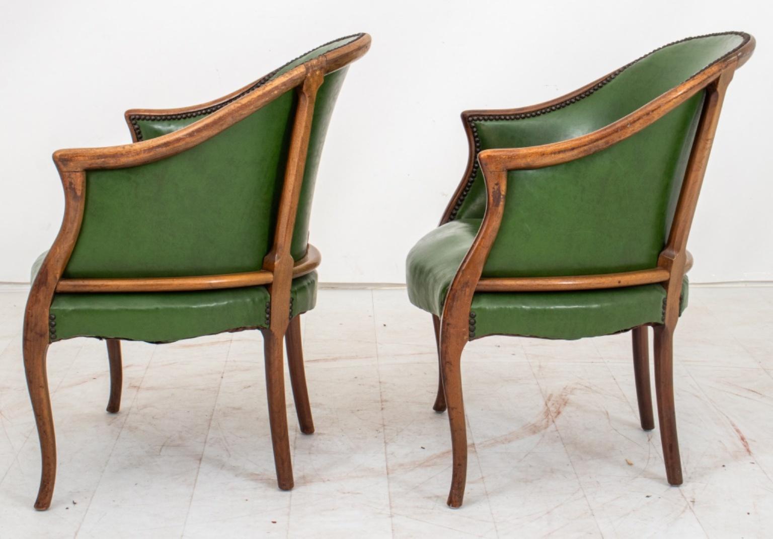 George III Style Leather Upholstered Games Chairs 1