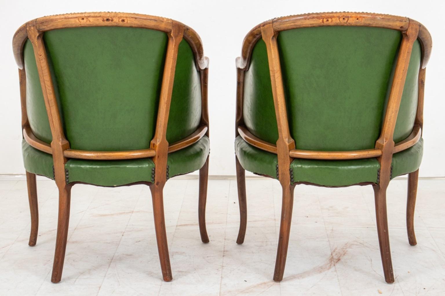 George III Style Leather Upholstered Games Chairs 2