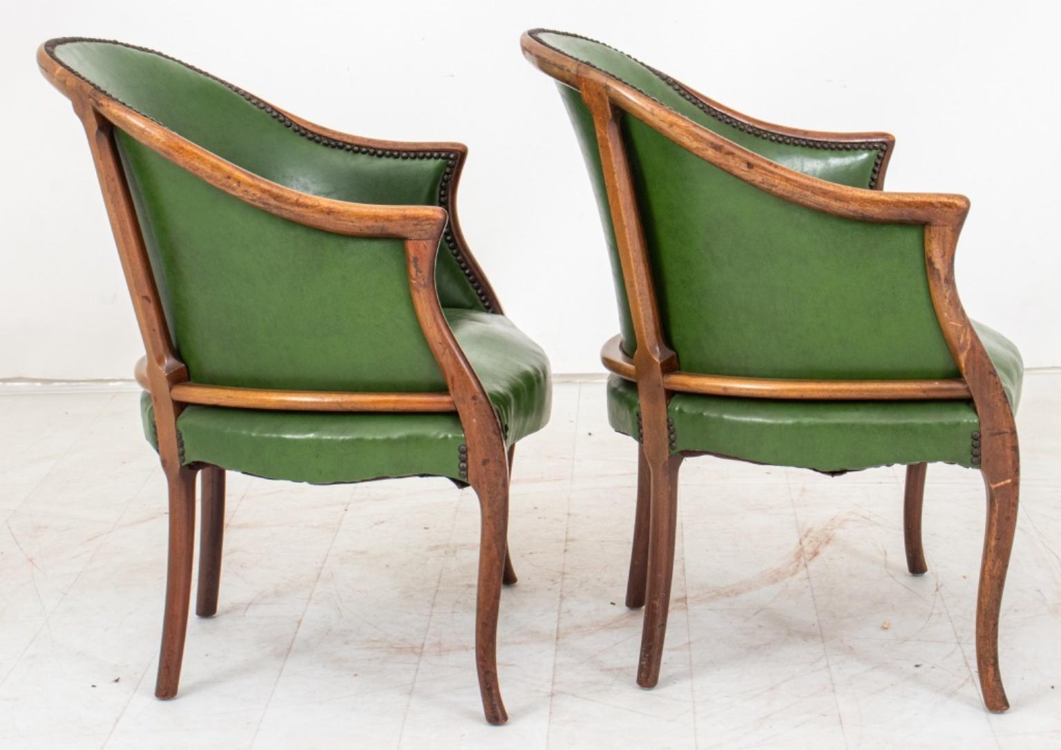 George III Style Leather Upholstered Games Chairs 3