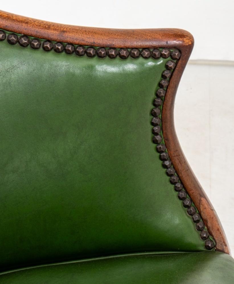George III Style Leather Upholstered Games Chairs 4