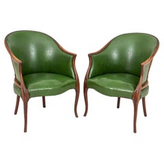 George III Style Leather Upholstered Games Chairs