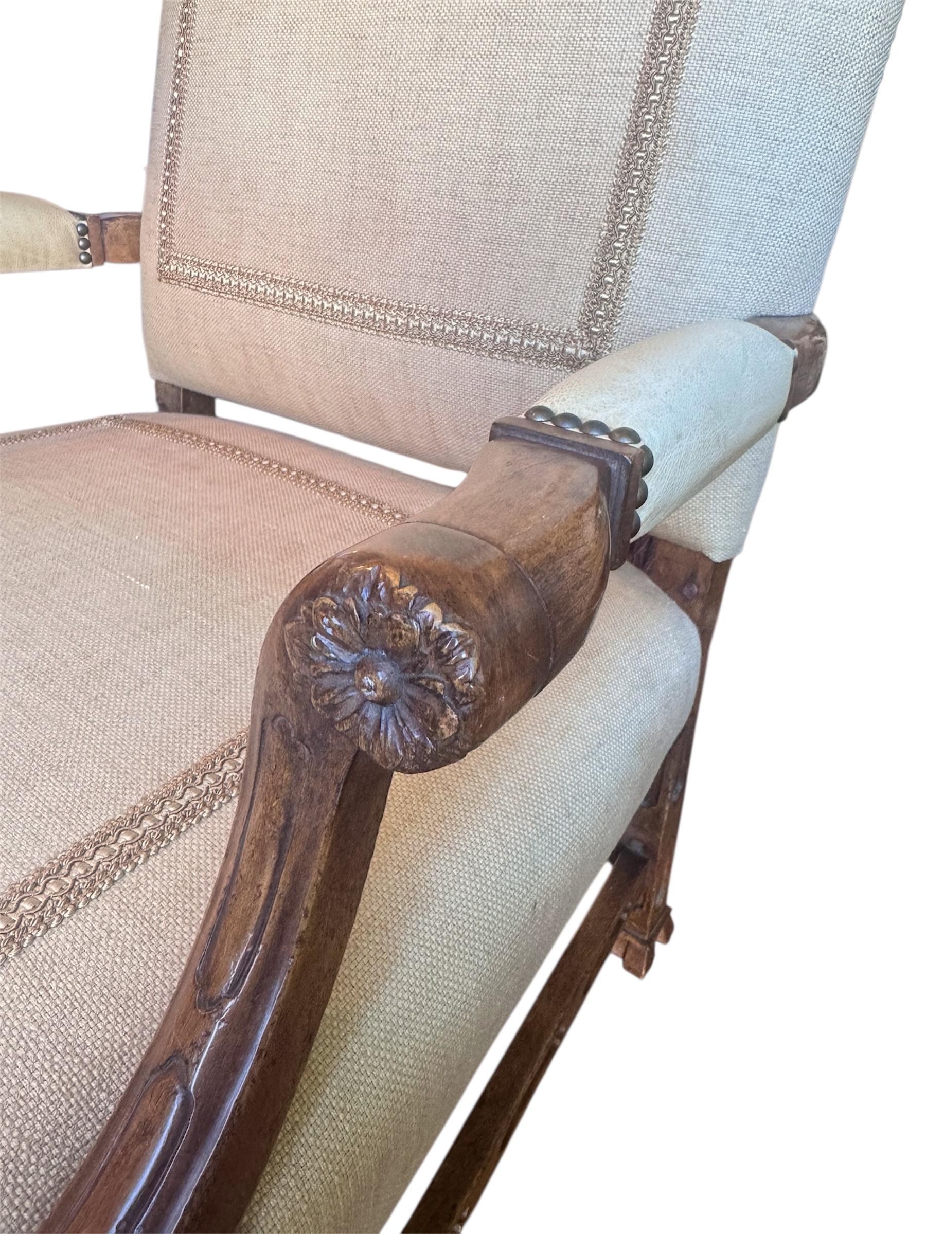 Sillón de biblioteca estilo Jorge III siglo XX