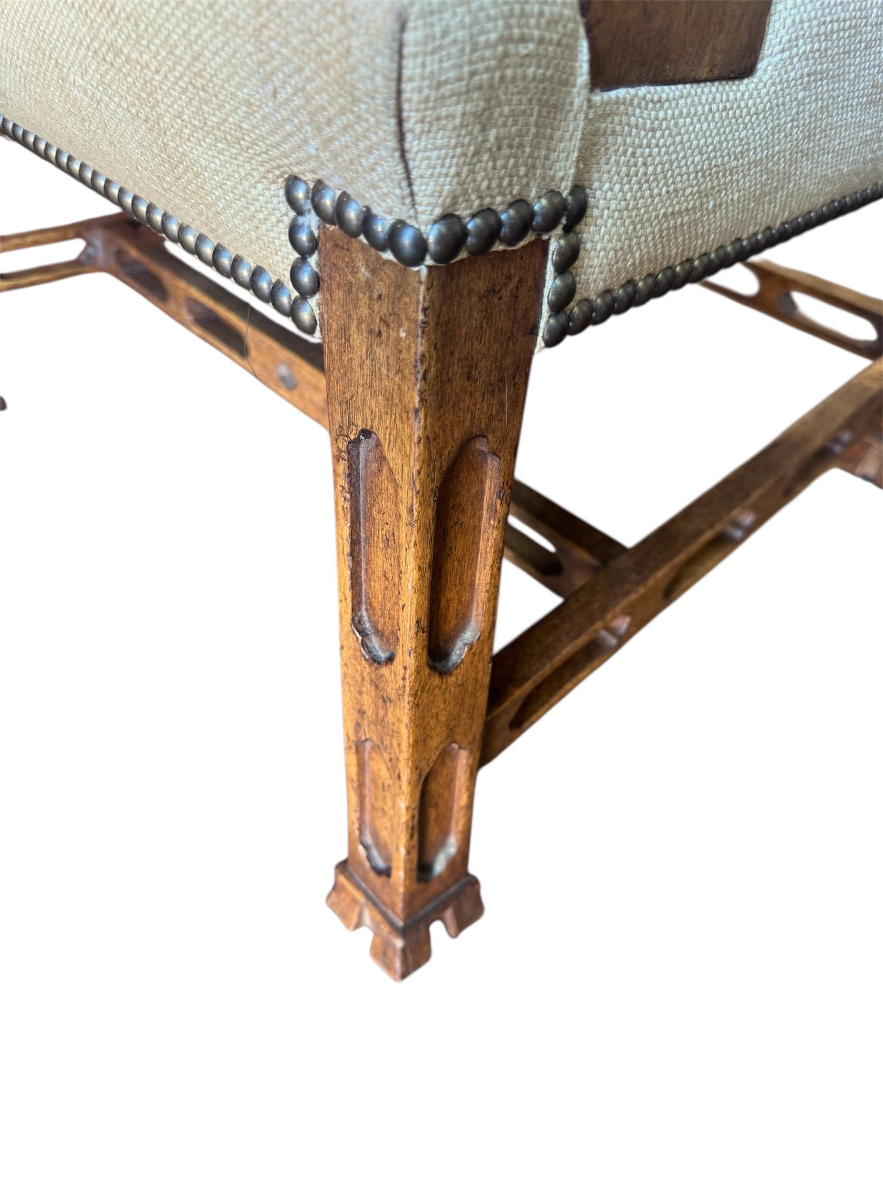 Sillón de biblioteca estilo Jorge III Lino