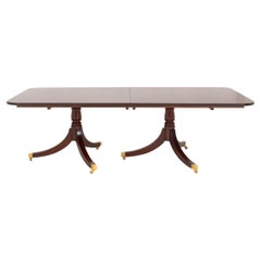 George III Style Mahogany 2 Pedestal Dining Table