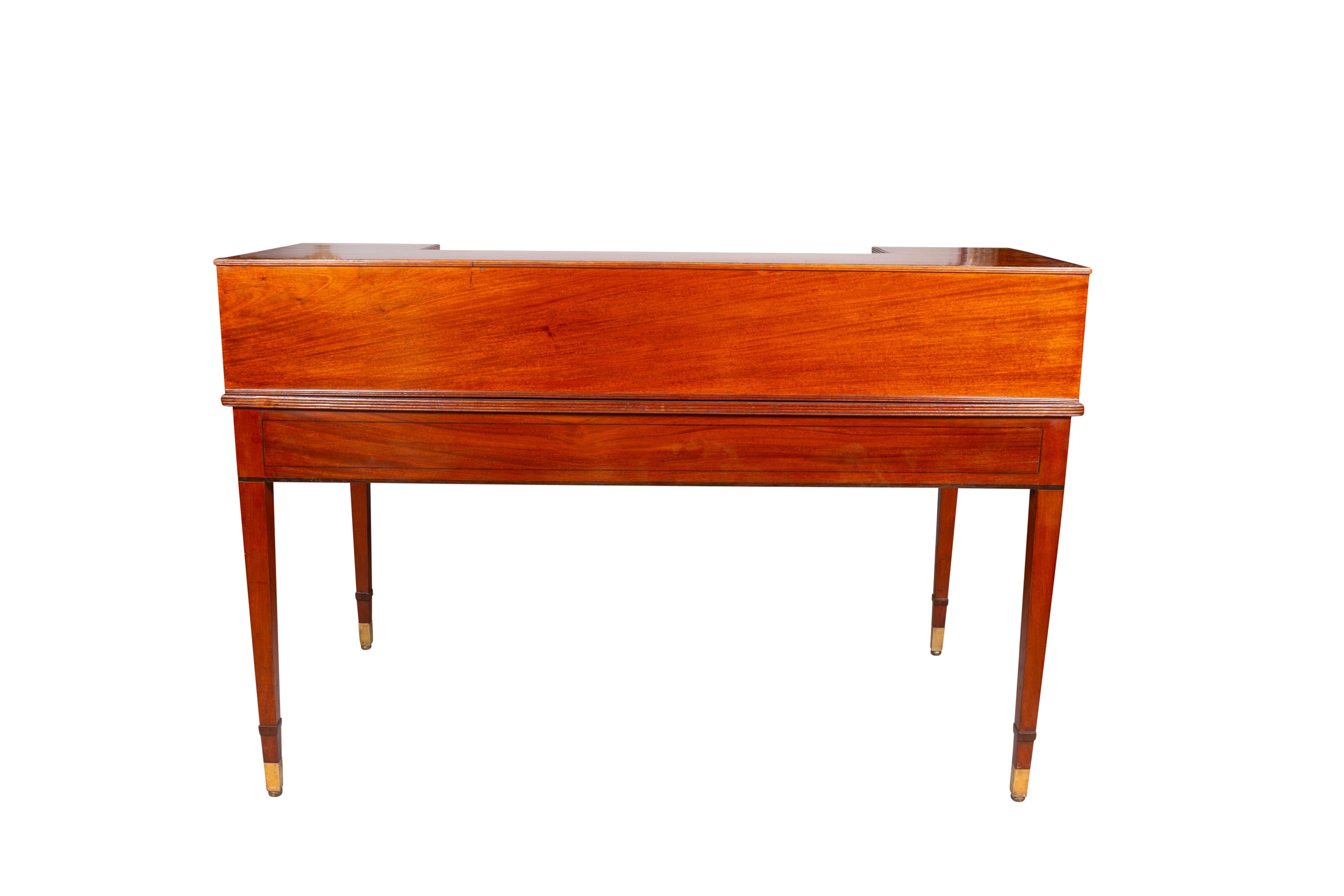 George III Style Mahogany And Brass Inlaid Carleton House Desk For Sale 3