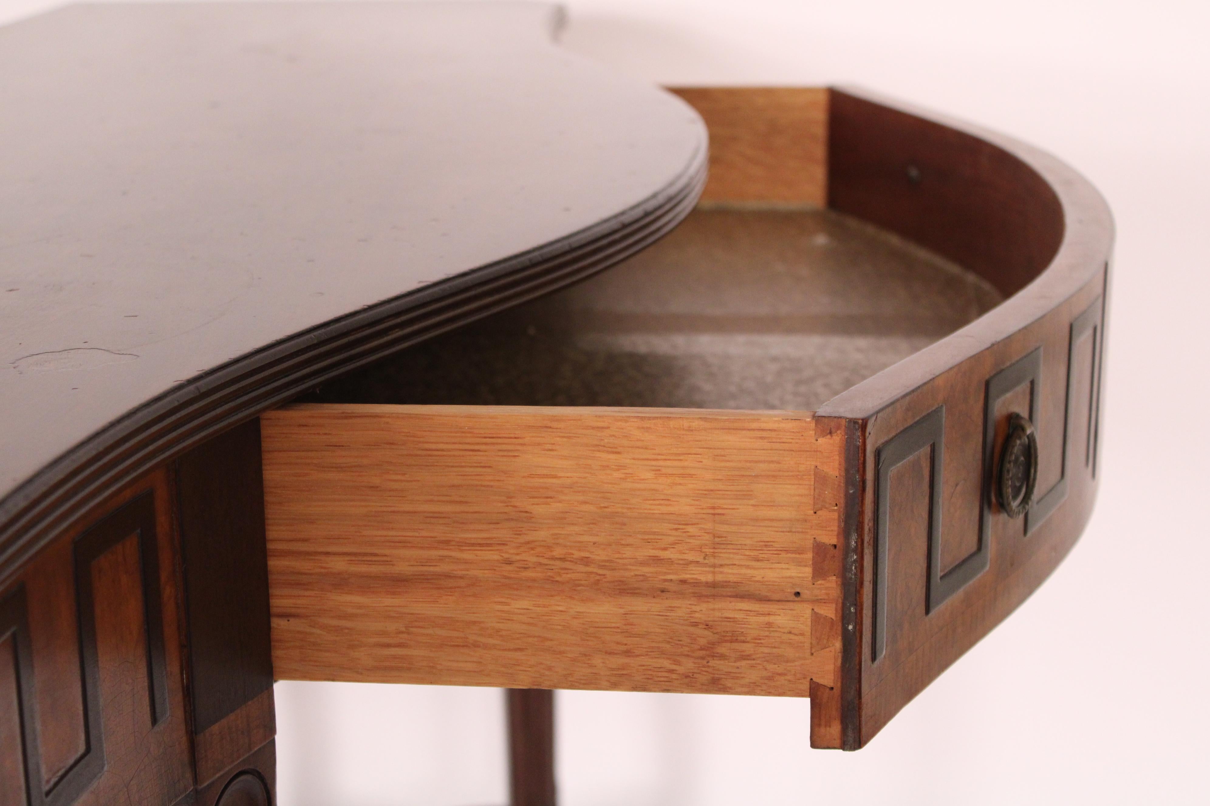 George III style Mahogany and Burl Walnut Server 4