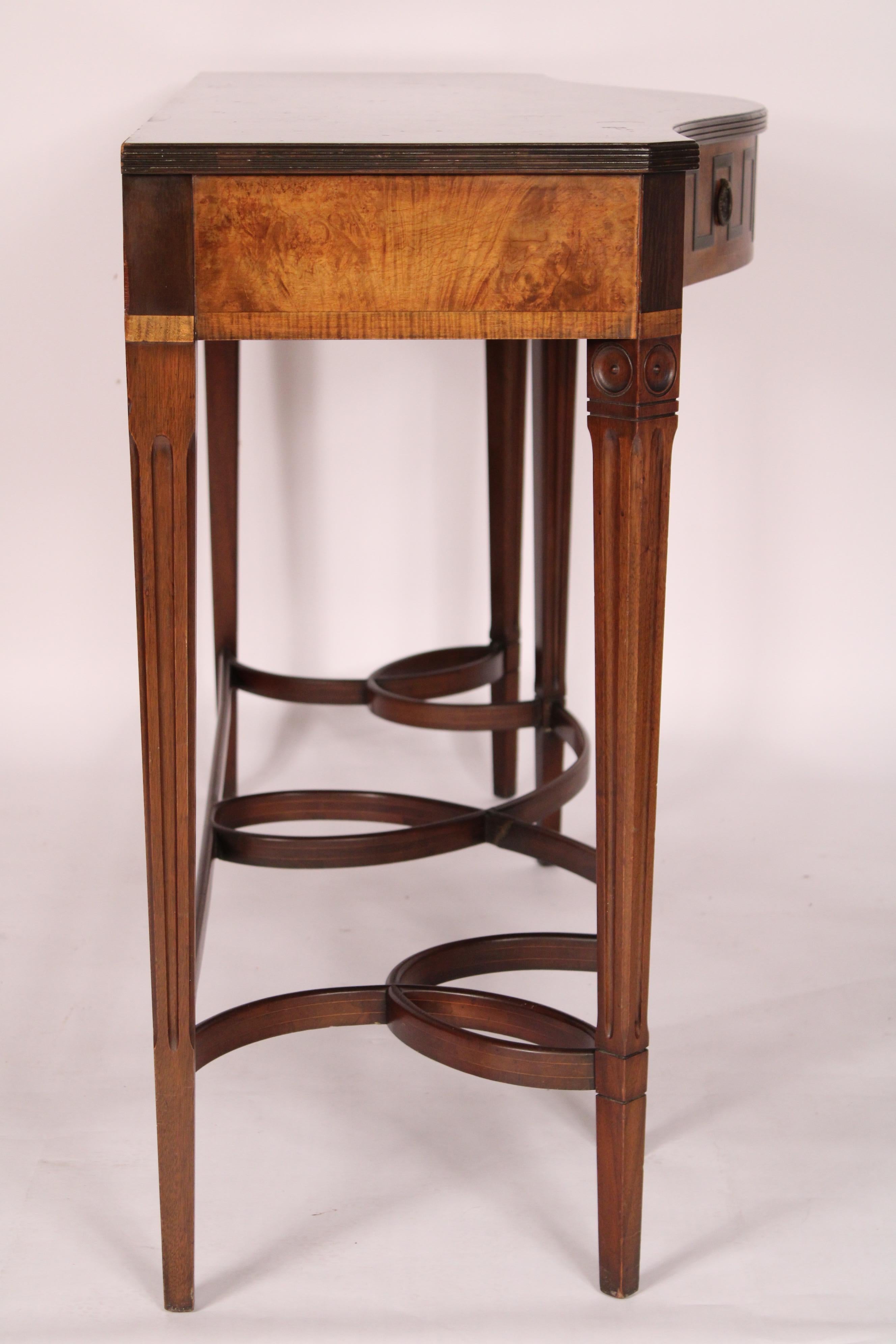 George III style Mahogany and Burl Walnut Server In Good Condition In Laguna Beach, CA
