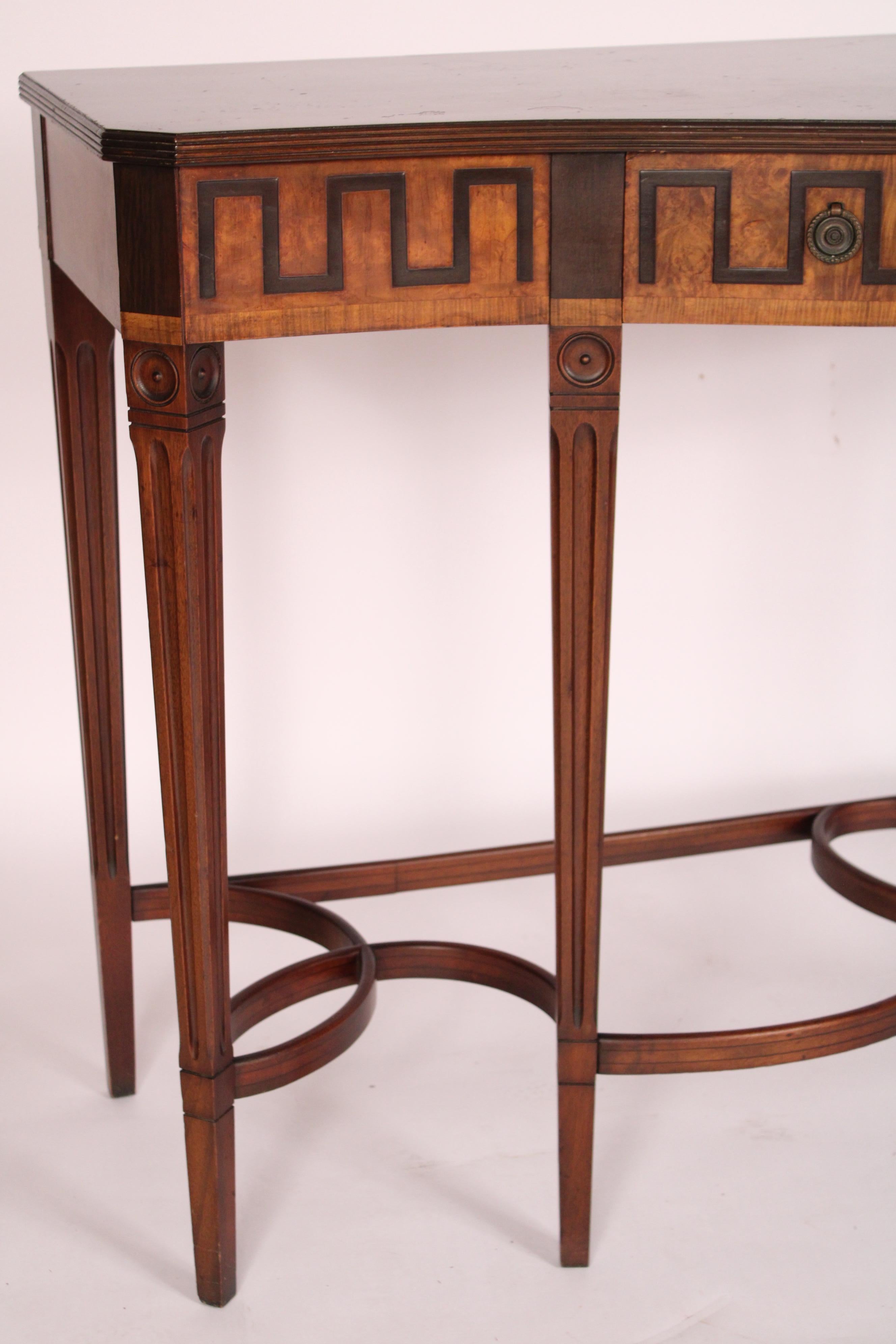Brass George III style Mahogany and Burl Walnut Server